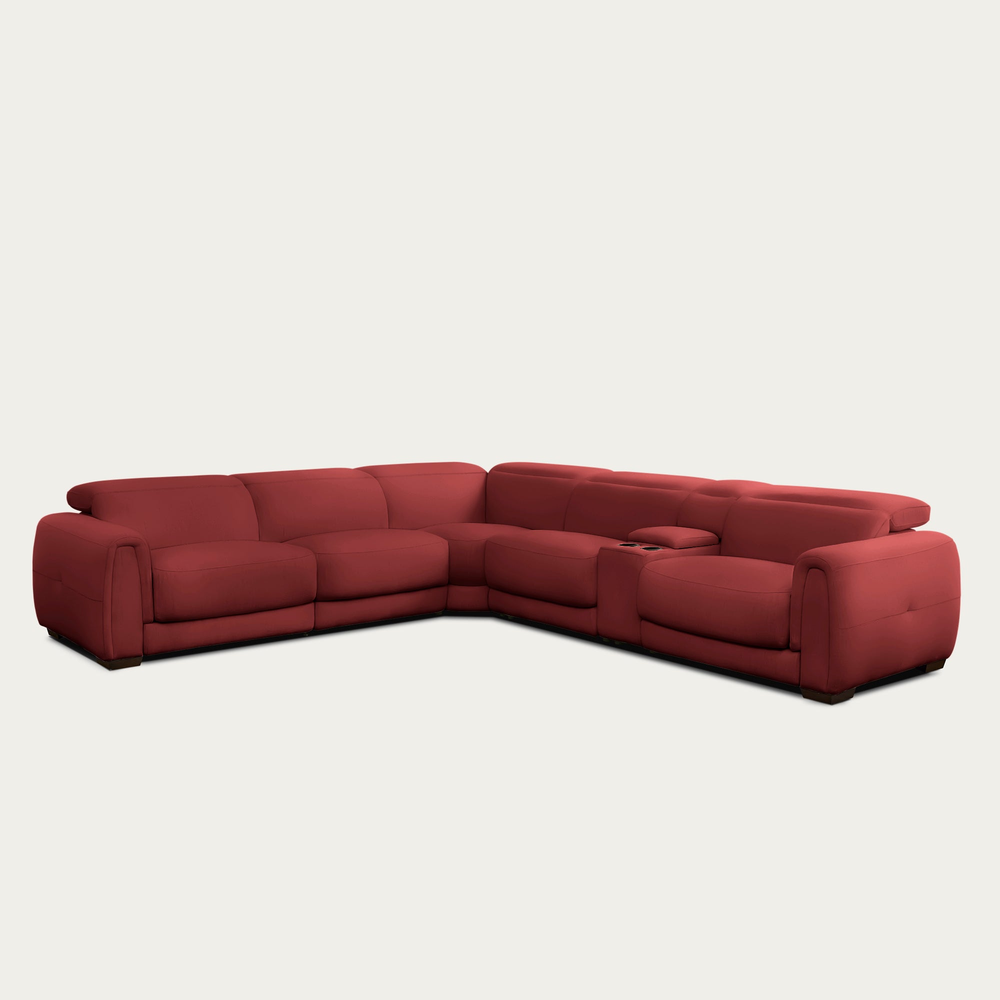 Jovan 6-Piece Modern Reclining Sectional Sofa, Leather