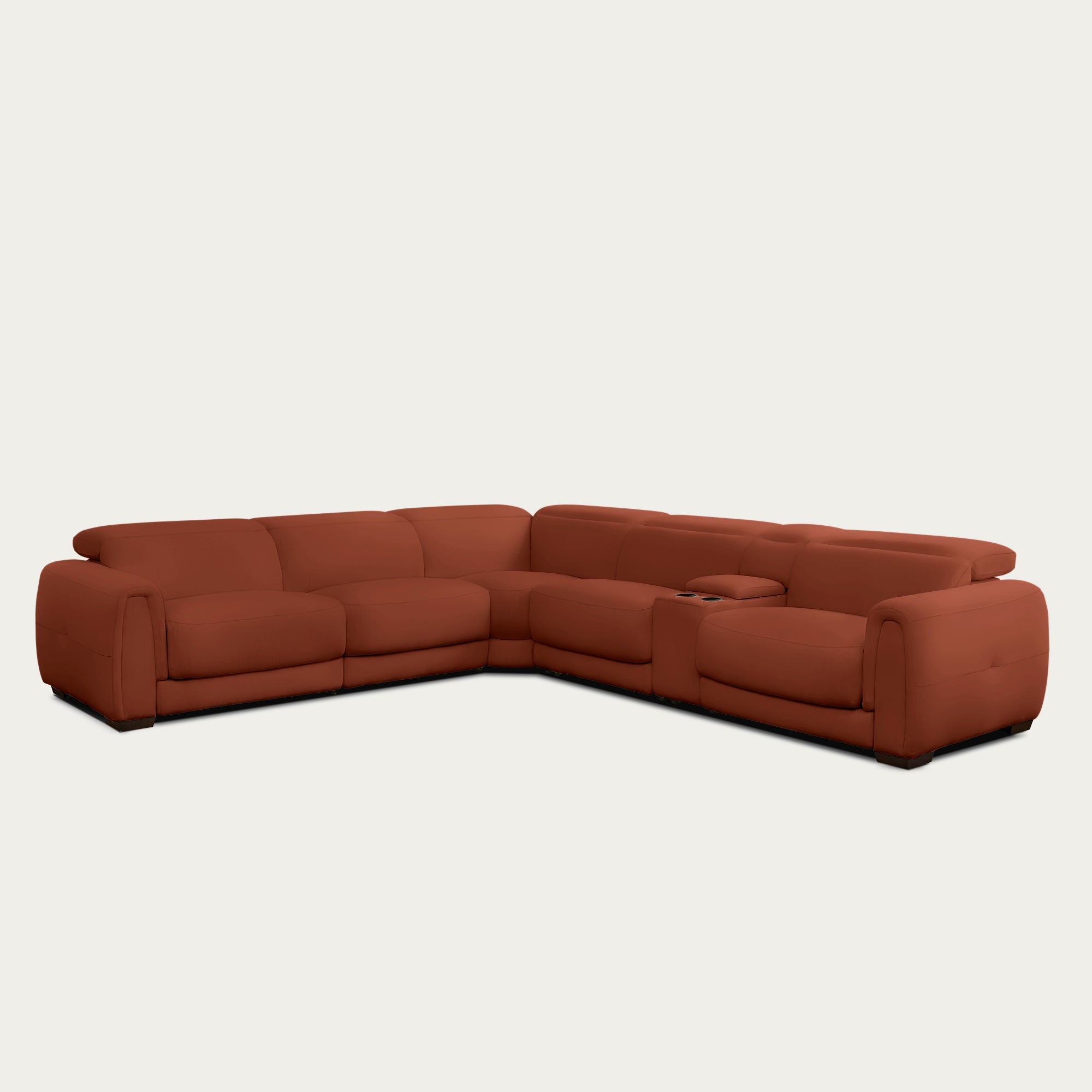 Jovan 6-Piece Modern Reclining Sectional Sofa, Leather
