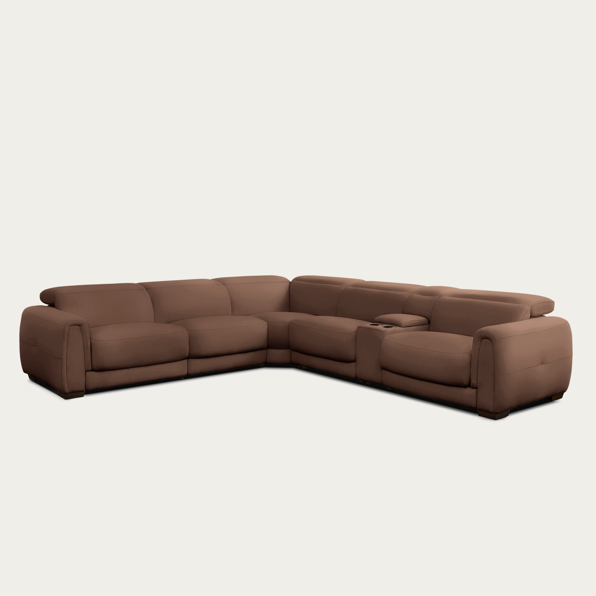 Jovan 6-Piece Modern Reclining Sectional Sofa, Leather