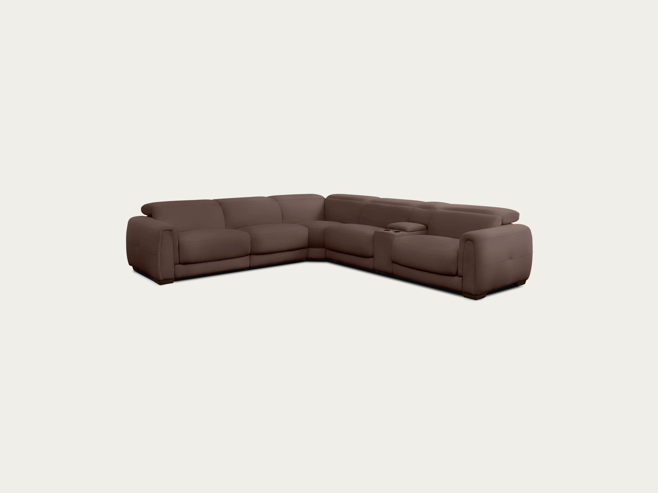 Jovan 6-Piece Modern Reclining Sectional Sofa, Leather