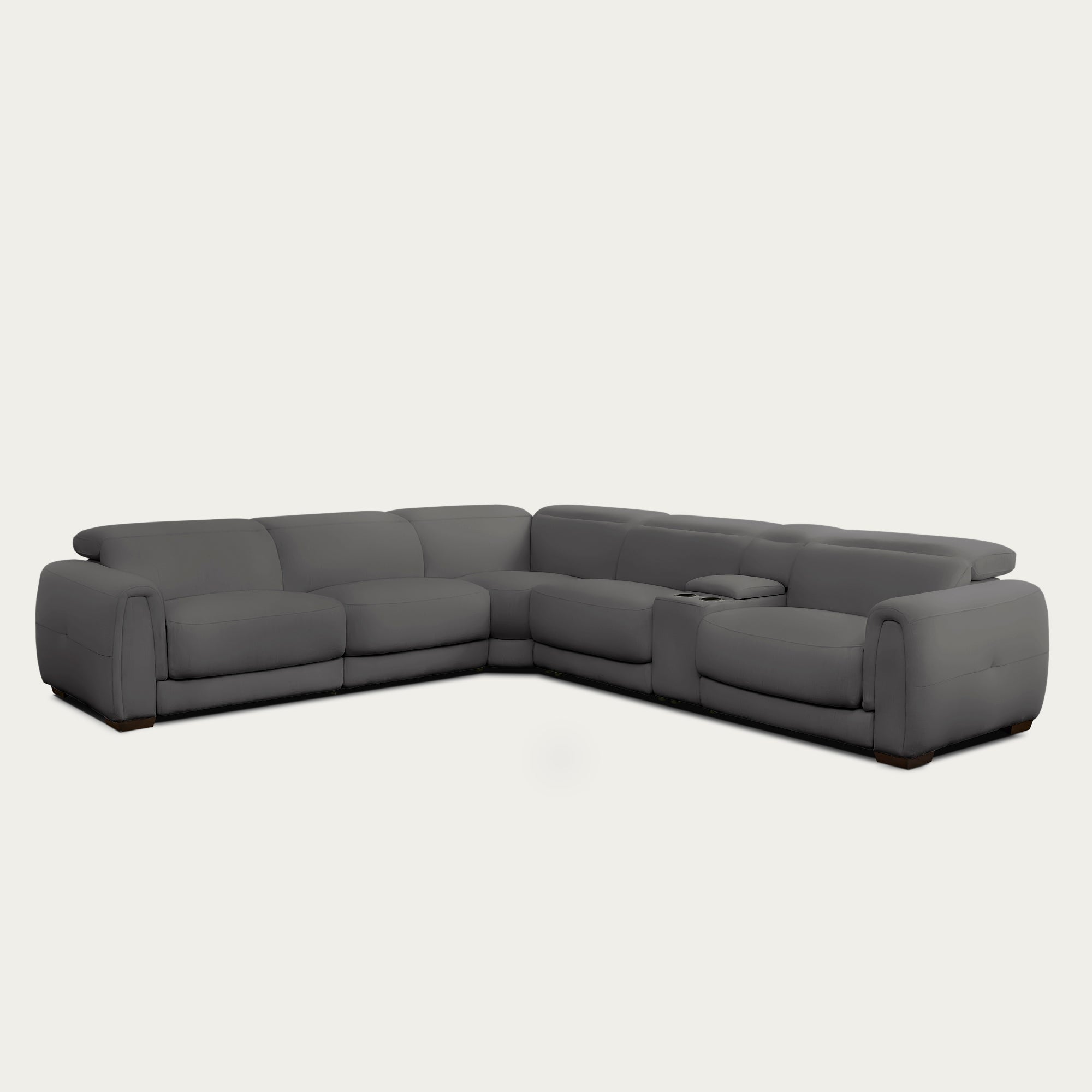 Jovan 6-Piece Modern Reclining Sectional Sofa, Leather