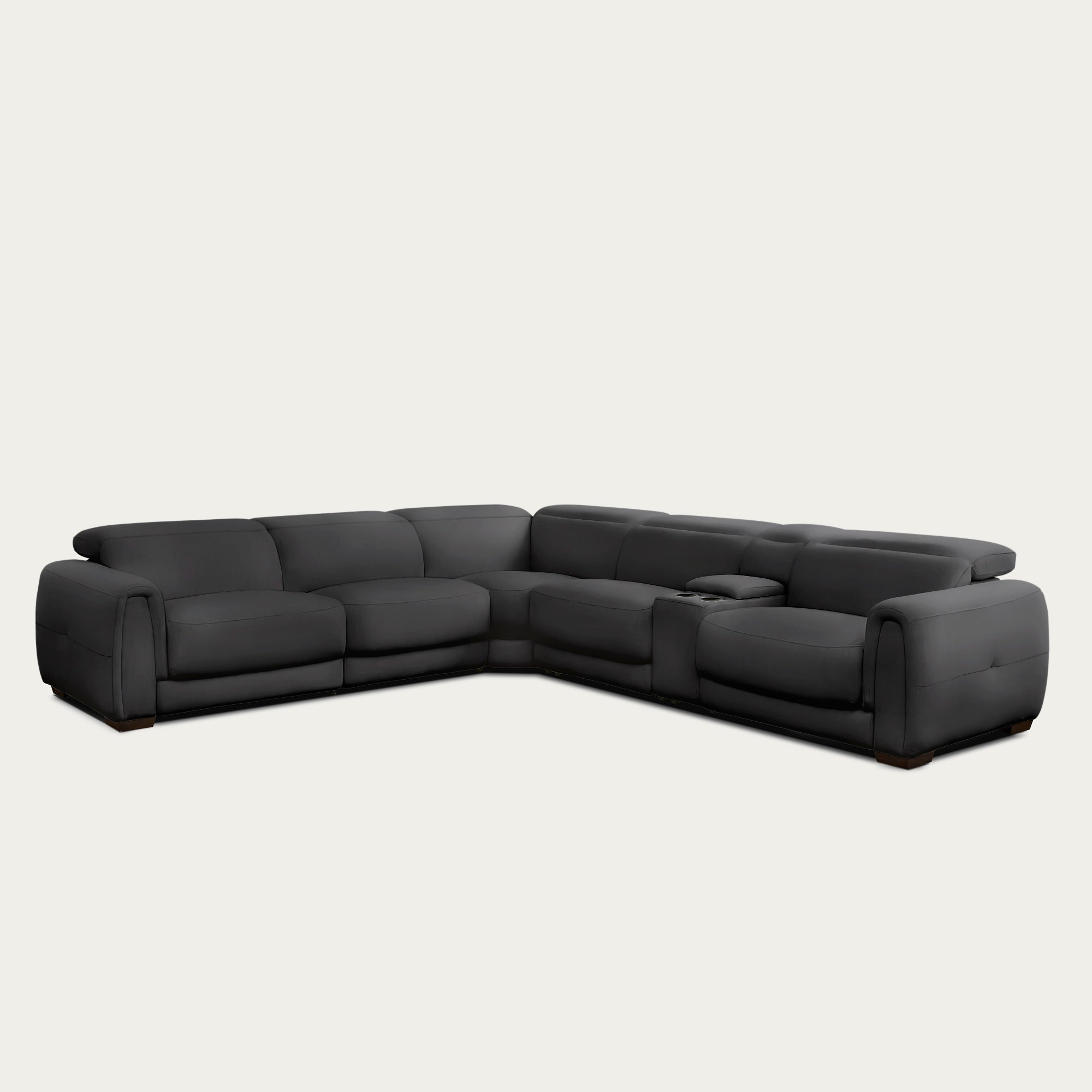 Jovan 6-Piece Modern Reclining Sectional Sofa, Leather