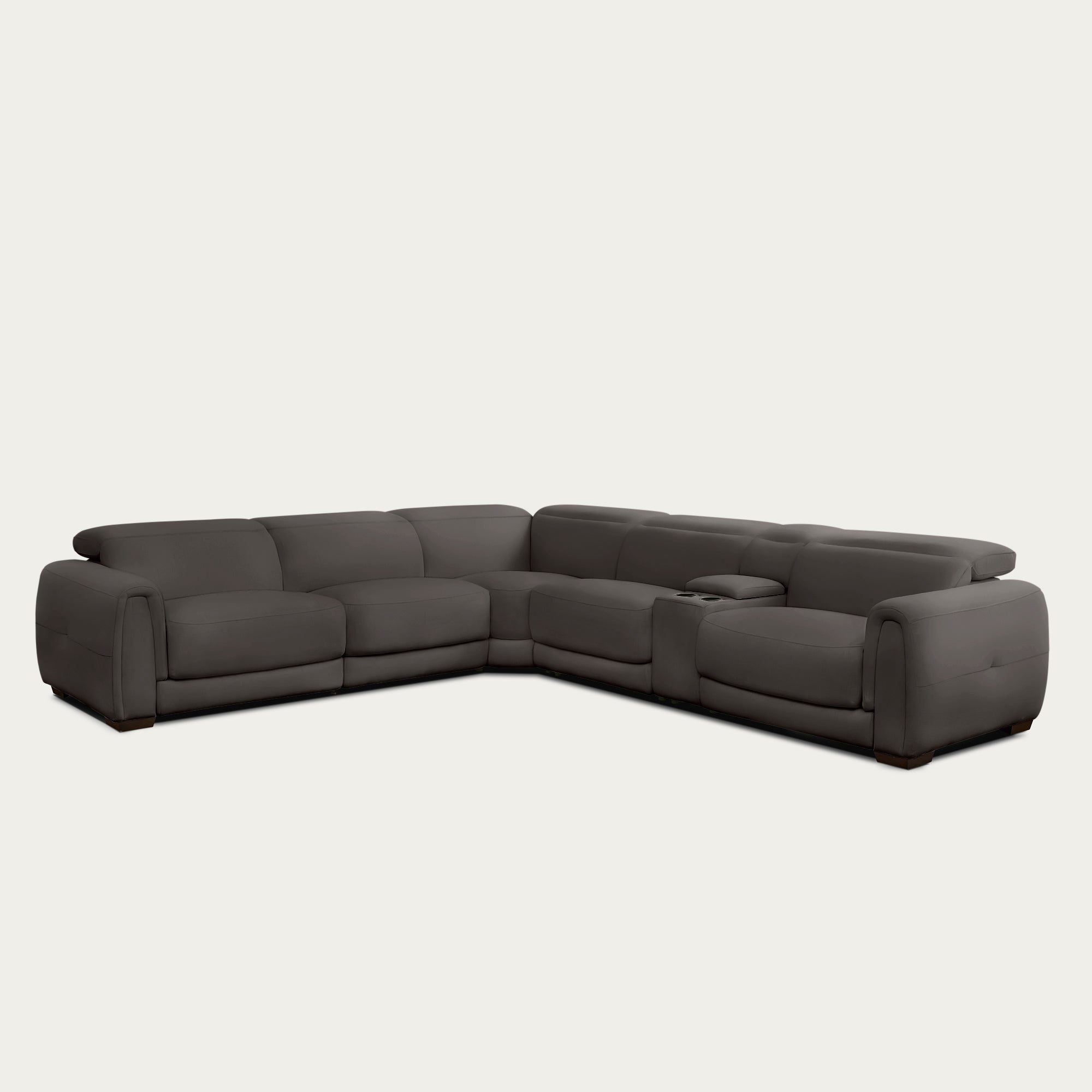 Jovan 6-Piece Modern Reclining Sectional Sofa, Leather
