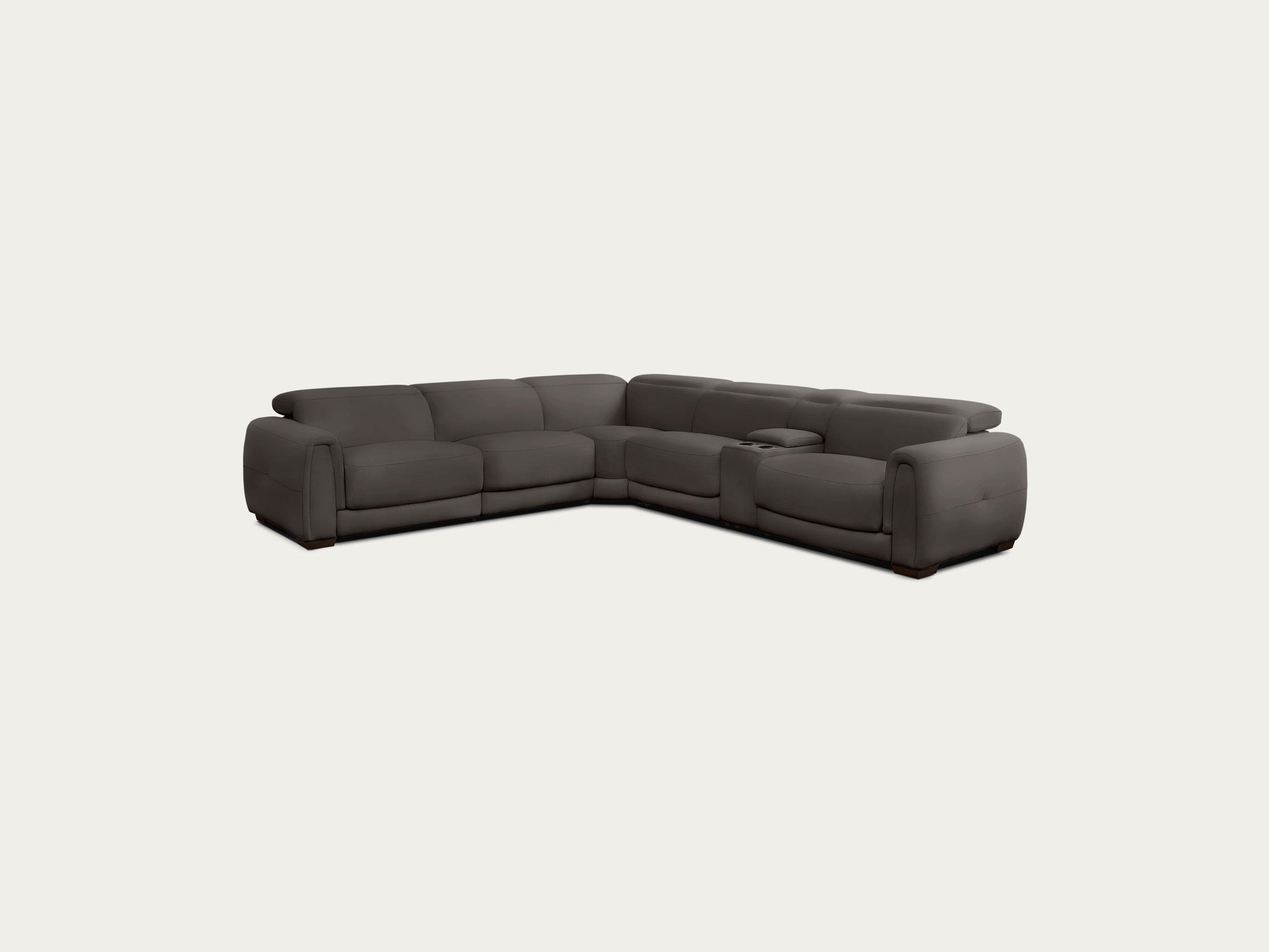 Jovan 6-Piece Modern Reclining Sectional Sofa, Leather