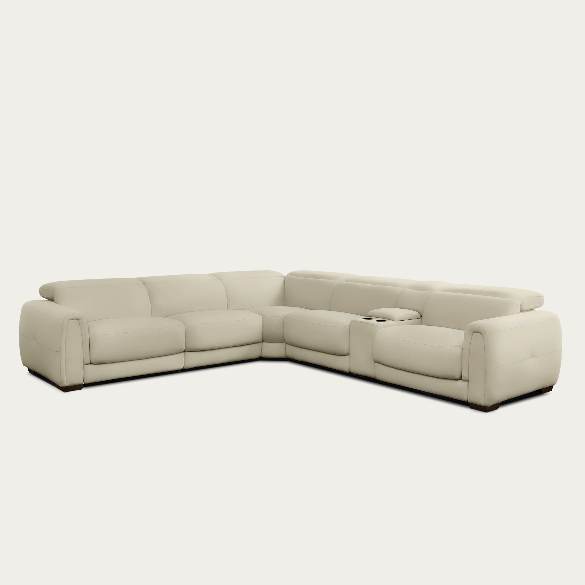 Jovan 6-Piece Modern Reclining Sectional Sofa, Leather