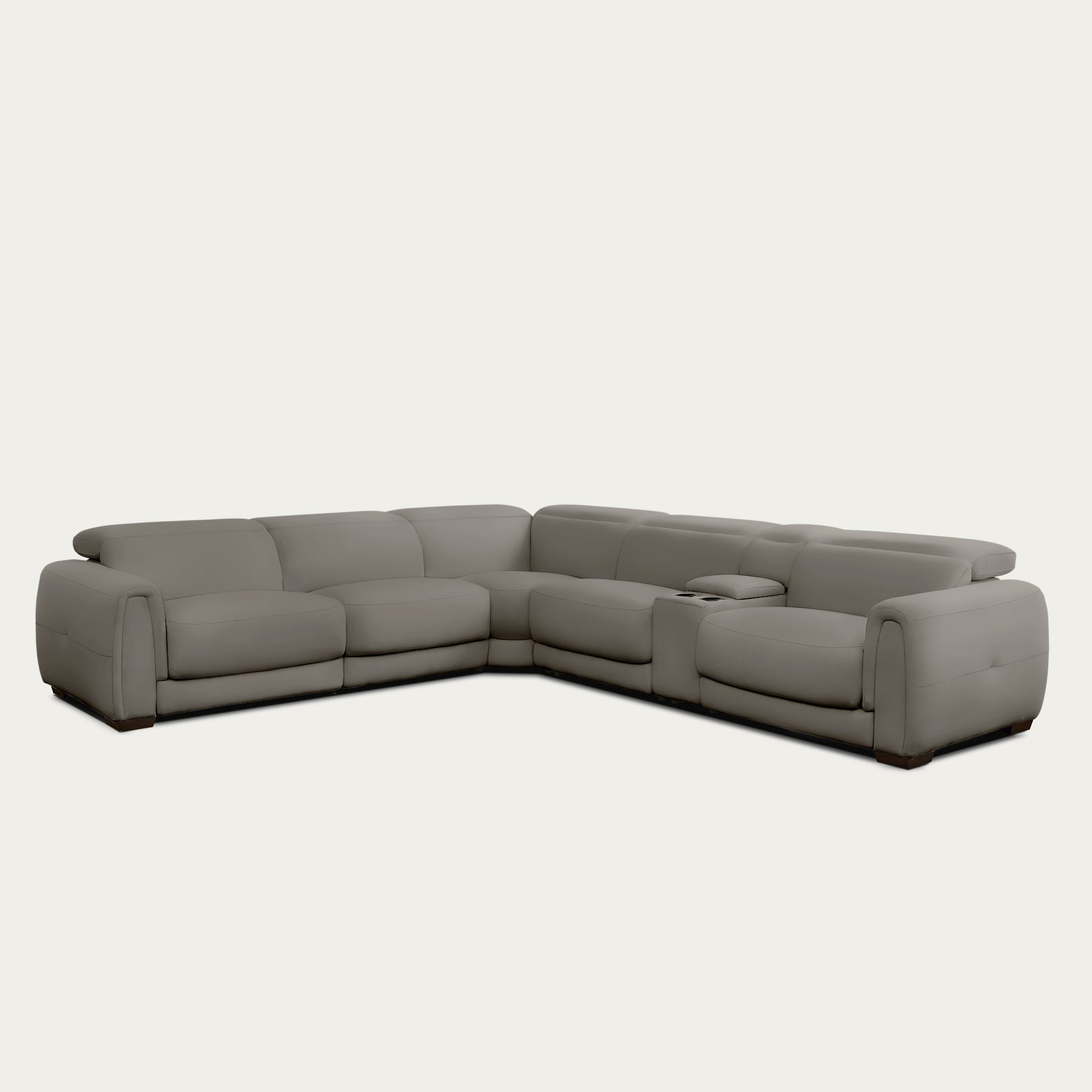 Jovan 6-Piece Modern Reclining Sectional Sofa, Leather