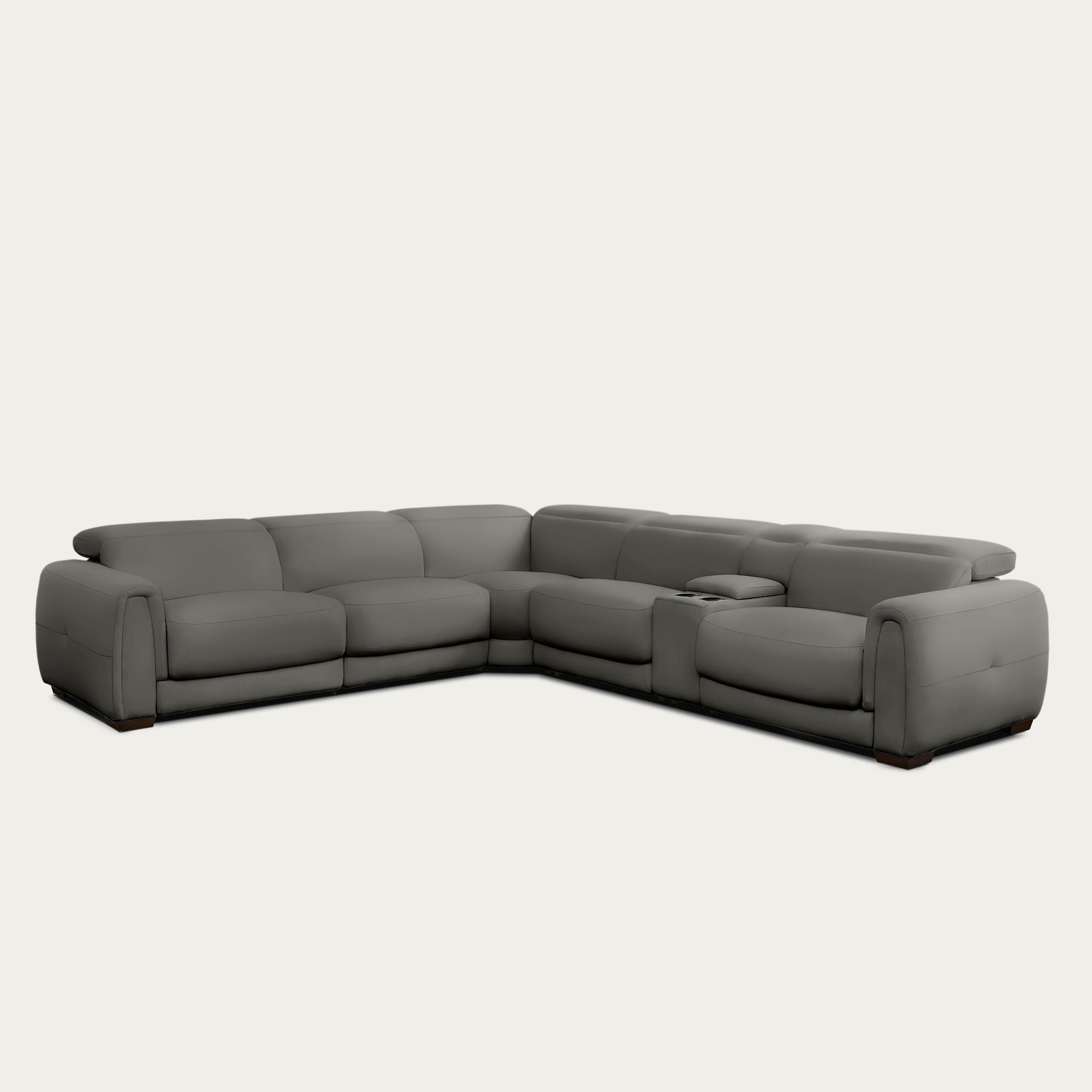 Jovan 6-Piece Modern Reclining Sectional Sofa, Leather