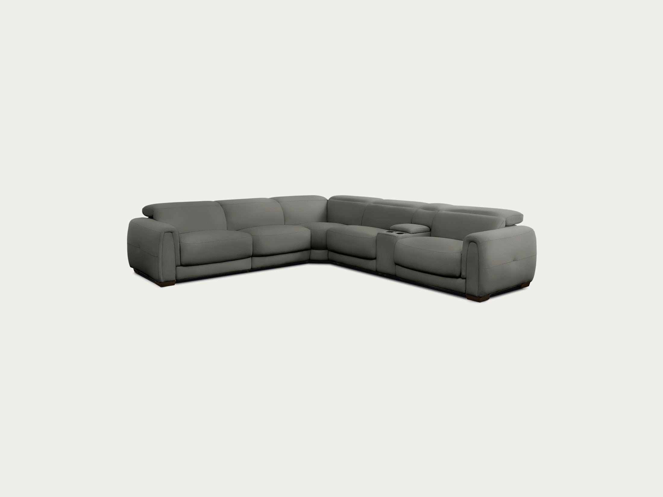 Jovan 6-Piece Modern Reclining Sectional Sofa, Leather