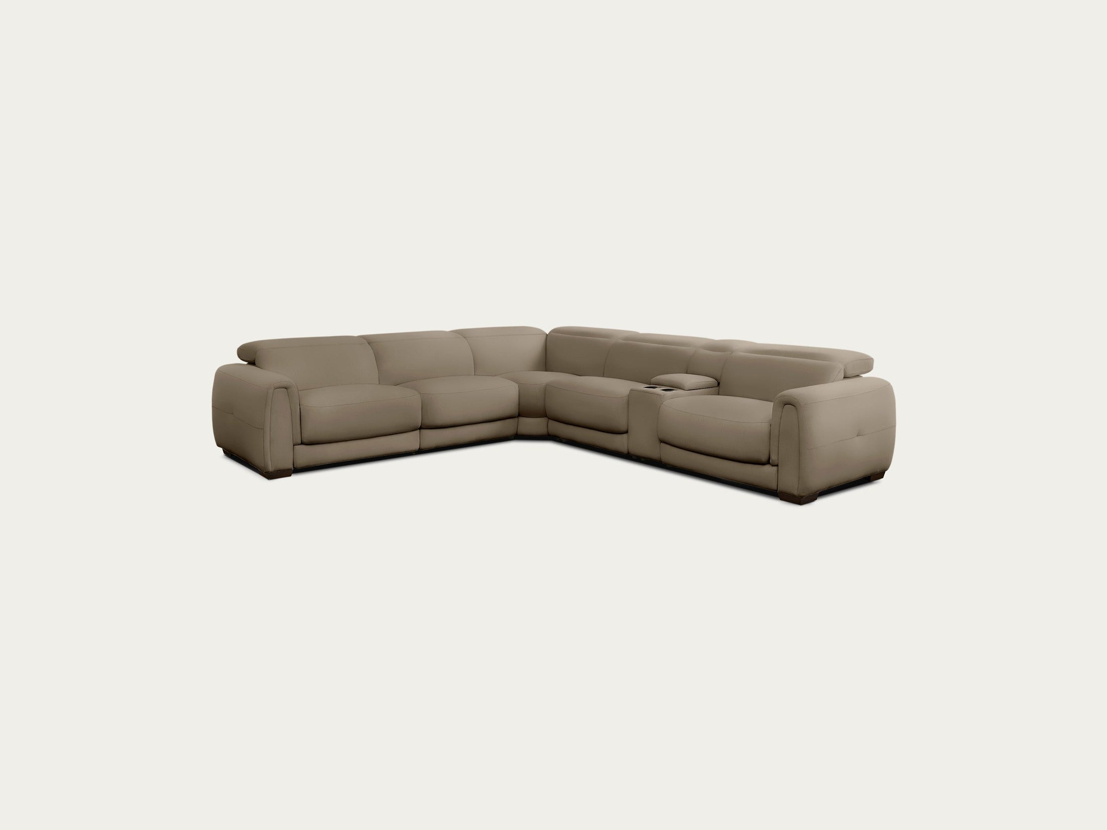 Jovan 6-Piece Modern Reclining Sectional Sofa, Leather