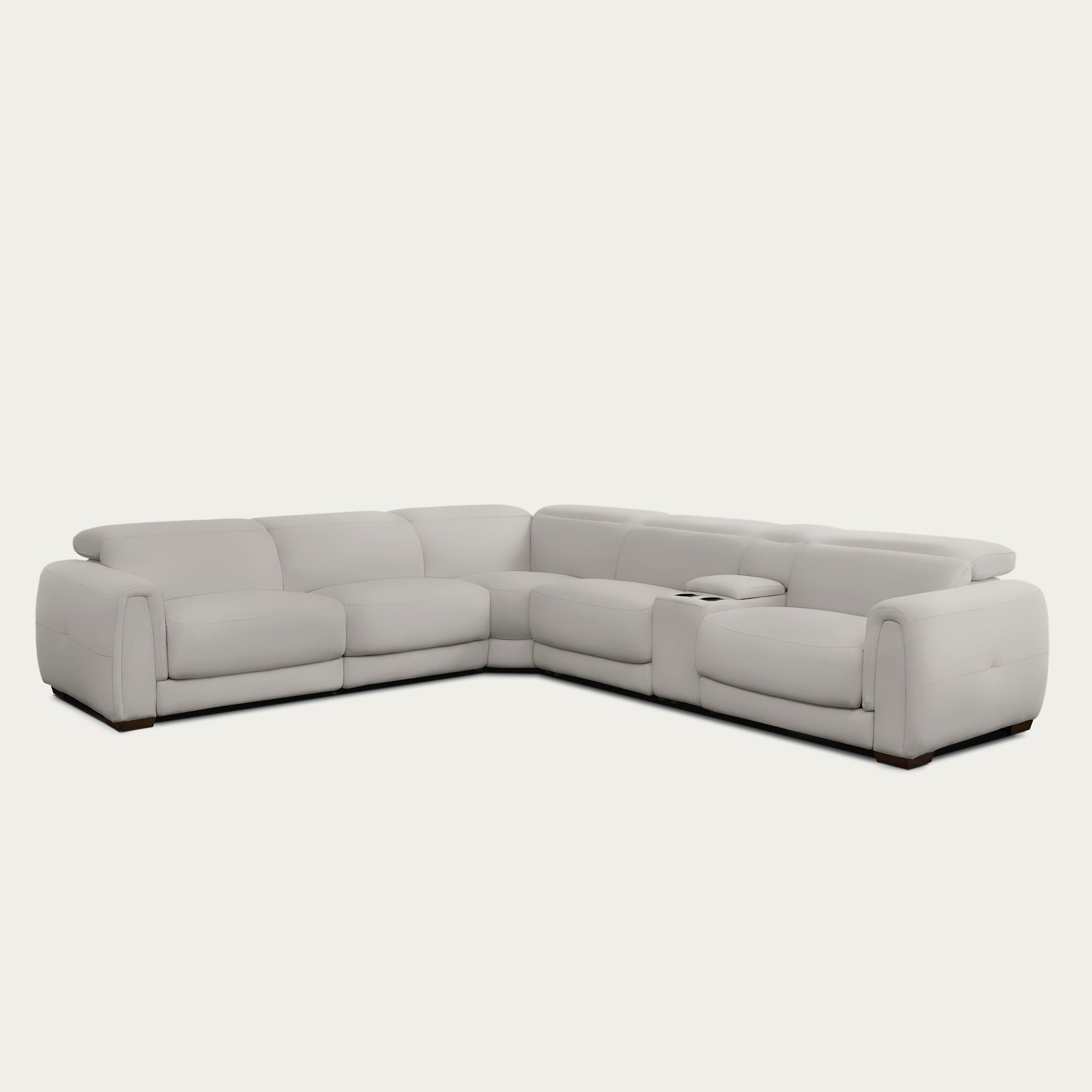 Jovan 6-Piece Modern Reclining Sectional Sofa, Leather
