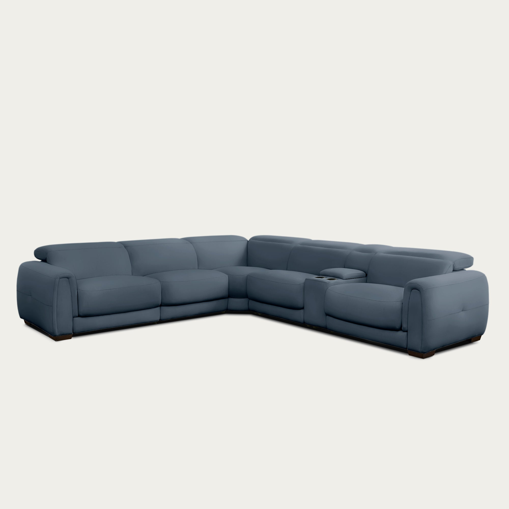 Jovan 6-Piece Modern Reclining Sectional Sofa, Leather