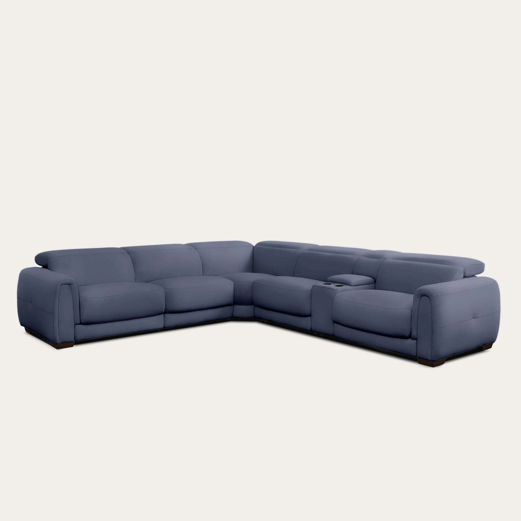 Jovan 6-Piece Modern Reclining Sectional Sofa, Leather