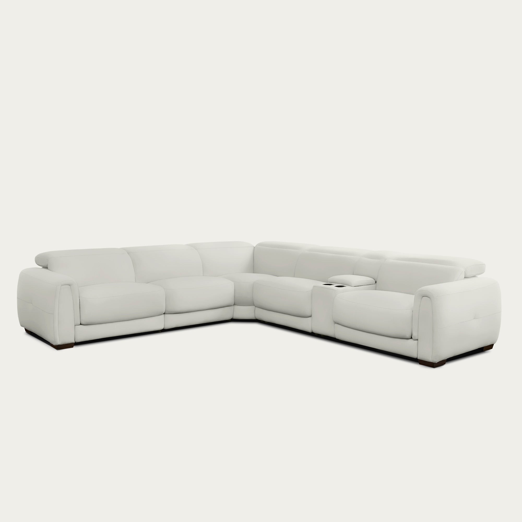 Jovan 6-Piece Modern Reclining Sectional Sofa, Leather