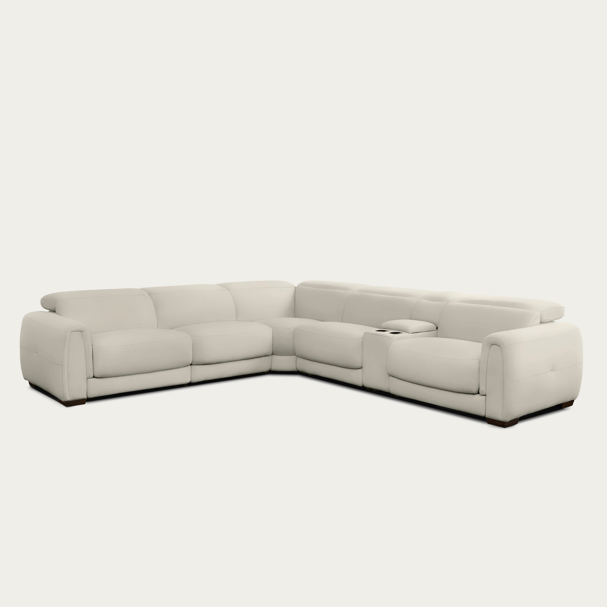 Jovan 6-Piece Modern Reclining Sectional Sofa, Leather