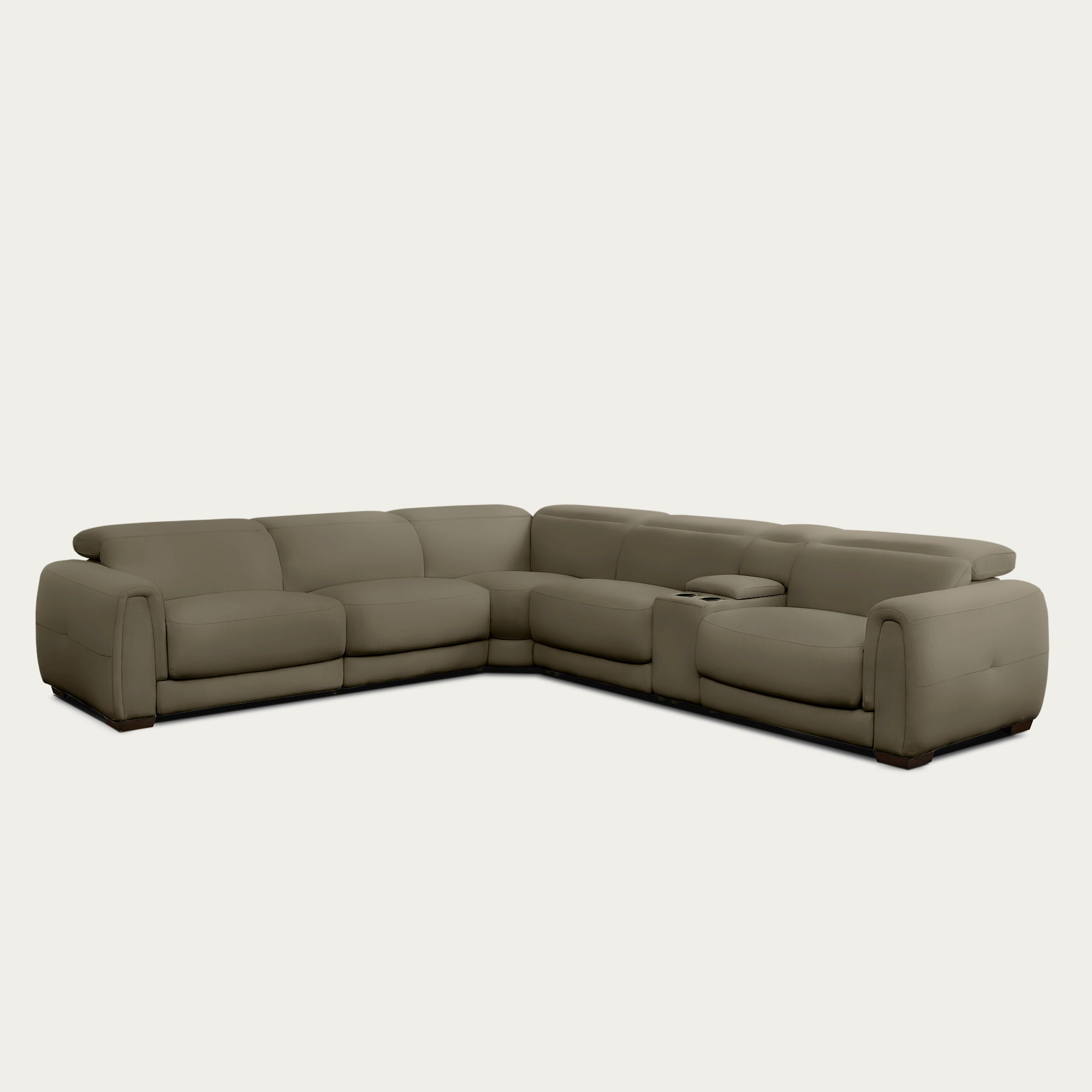 Jovan 6-Piece Modern Reclining Sectional Sofa, Leather