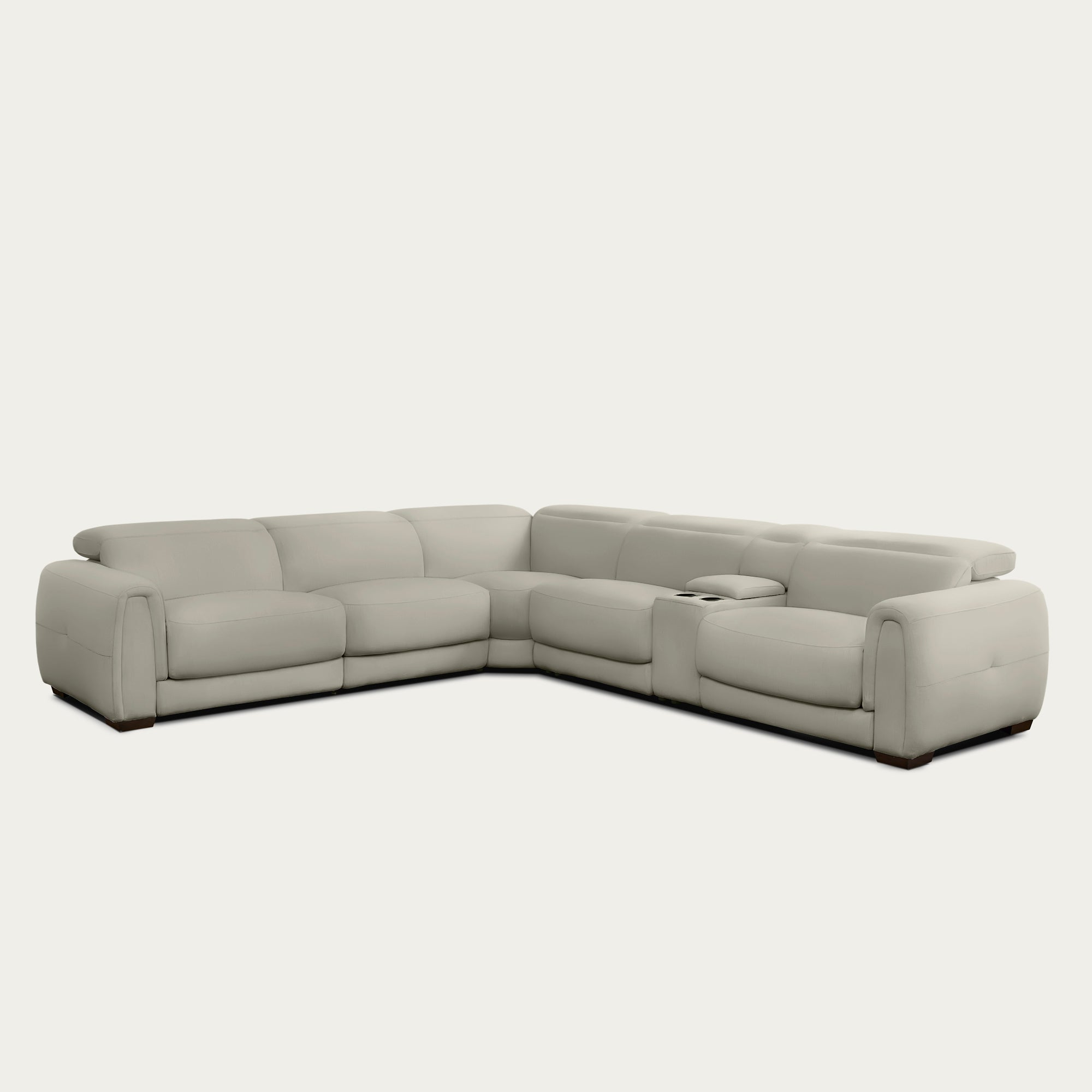 Jovan 6-Piece Modern Reclining Sectional Sofa, Leather
