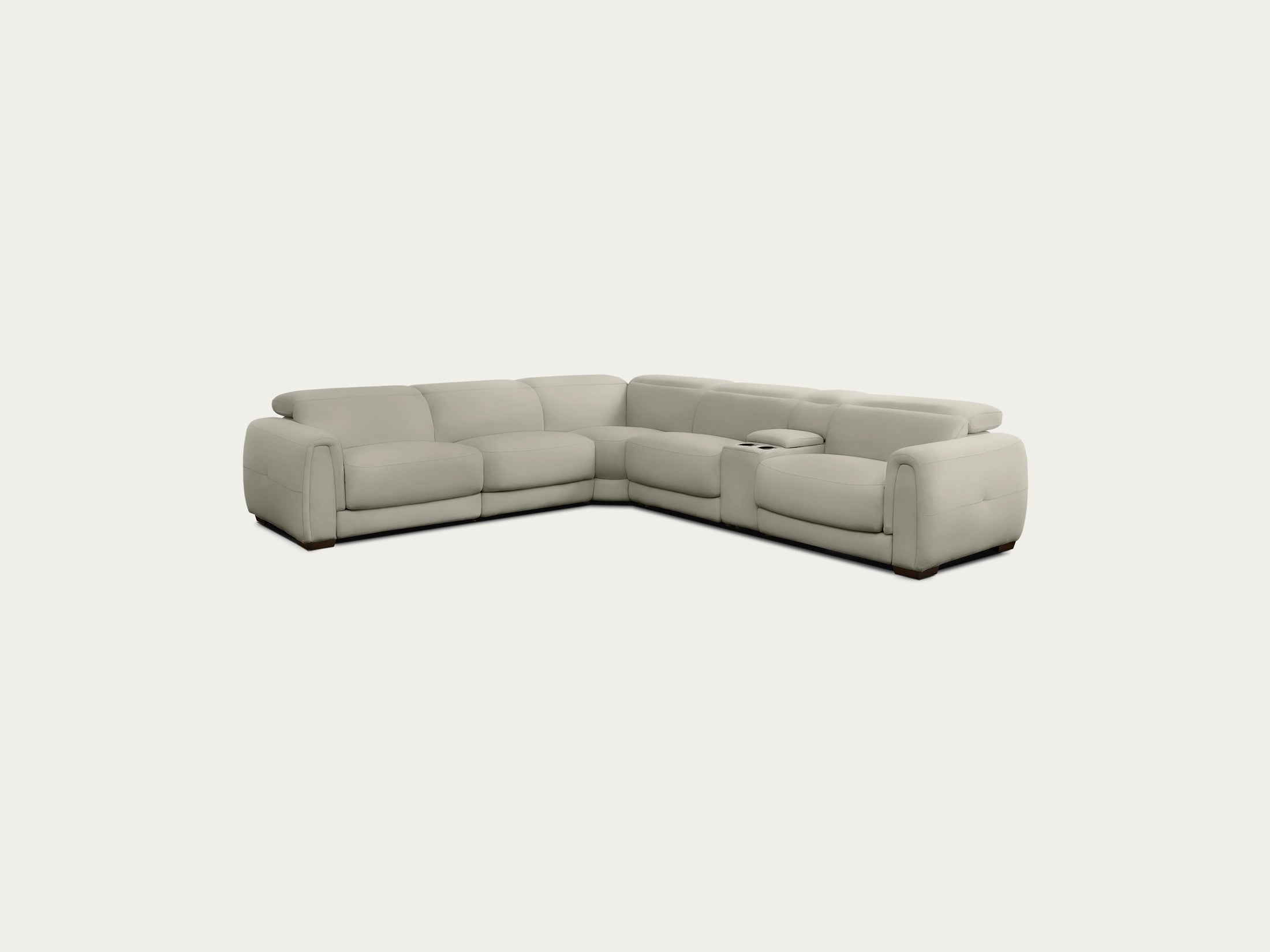 Jovan 6-Piece Modern Reclining Sectional Sofa, Leather