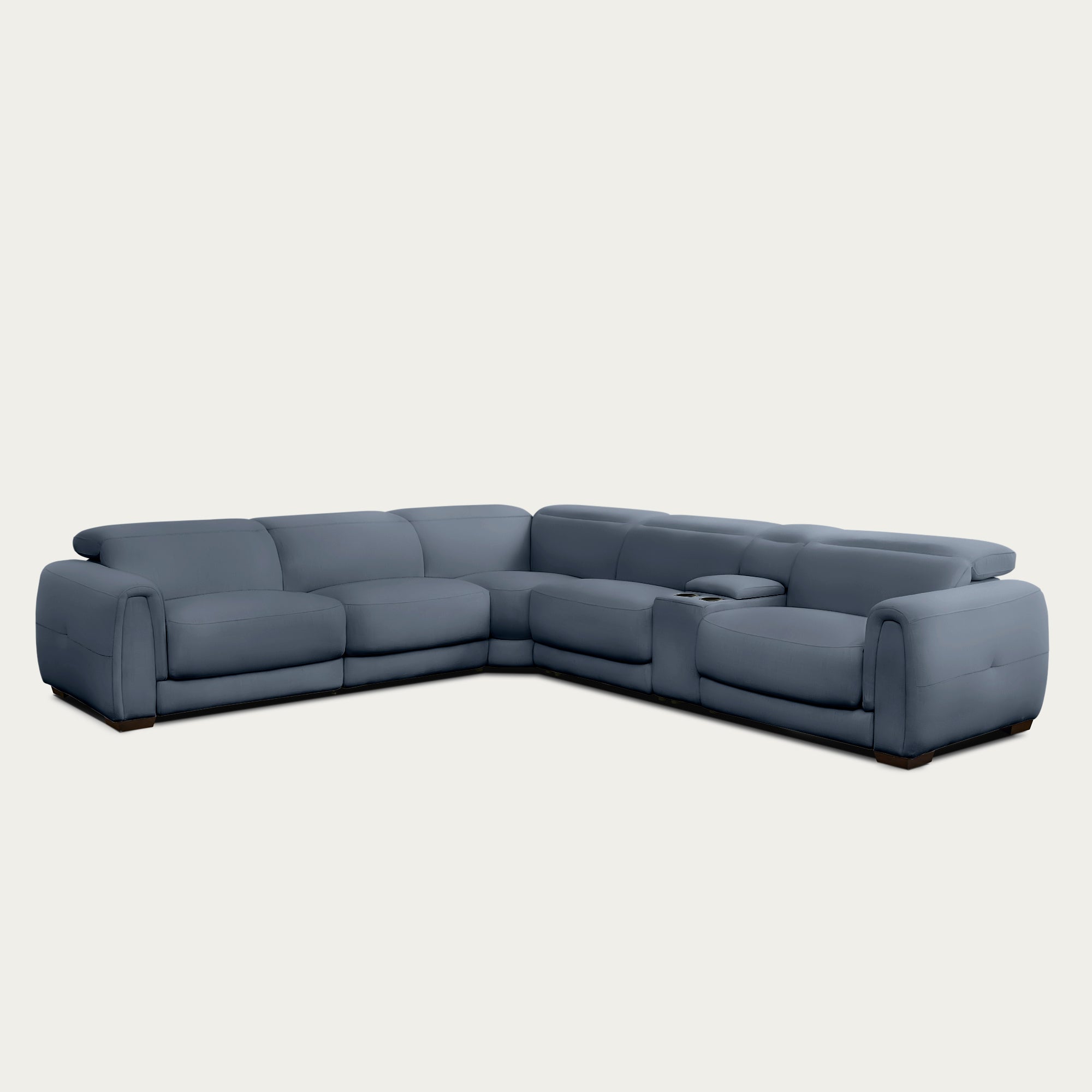 Jovan 6-Piece Modern Reclining Sectional Sofa, Leather