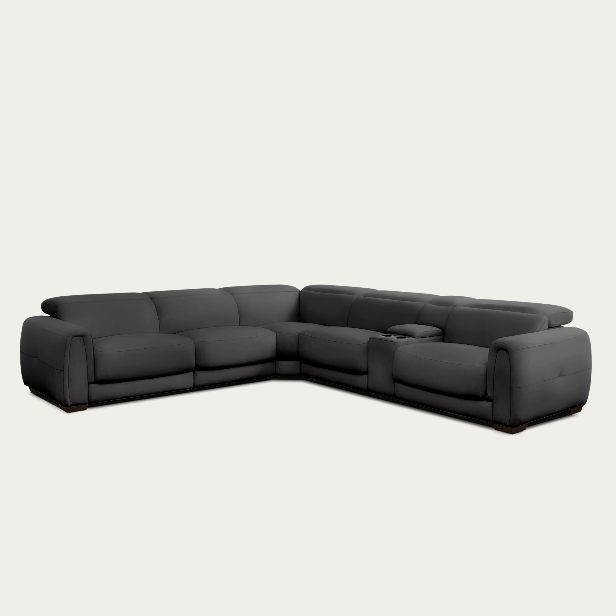 Jovan 6-Piece Modern Reclining Sectional Sofa, Leather