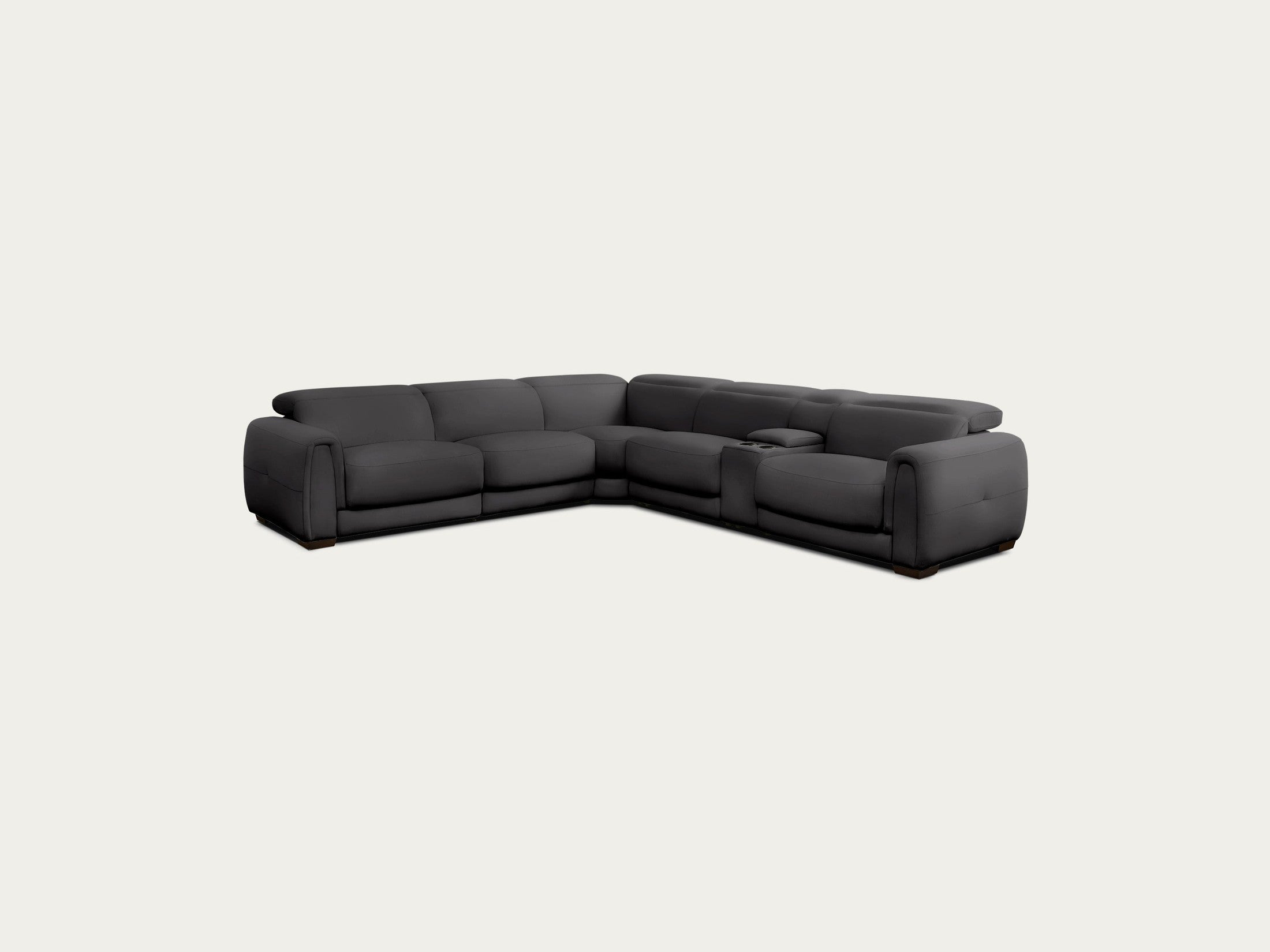 Jovan 6-Piece Modern Reclining Sectional Sofa, Leather