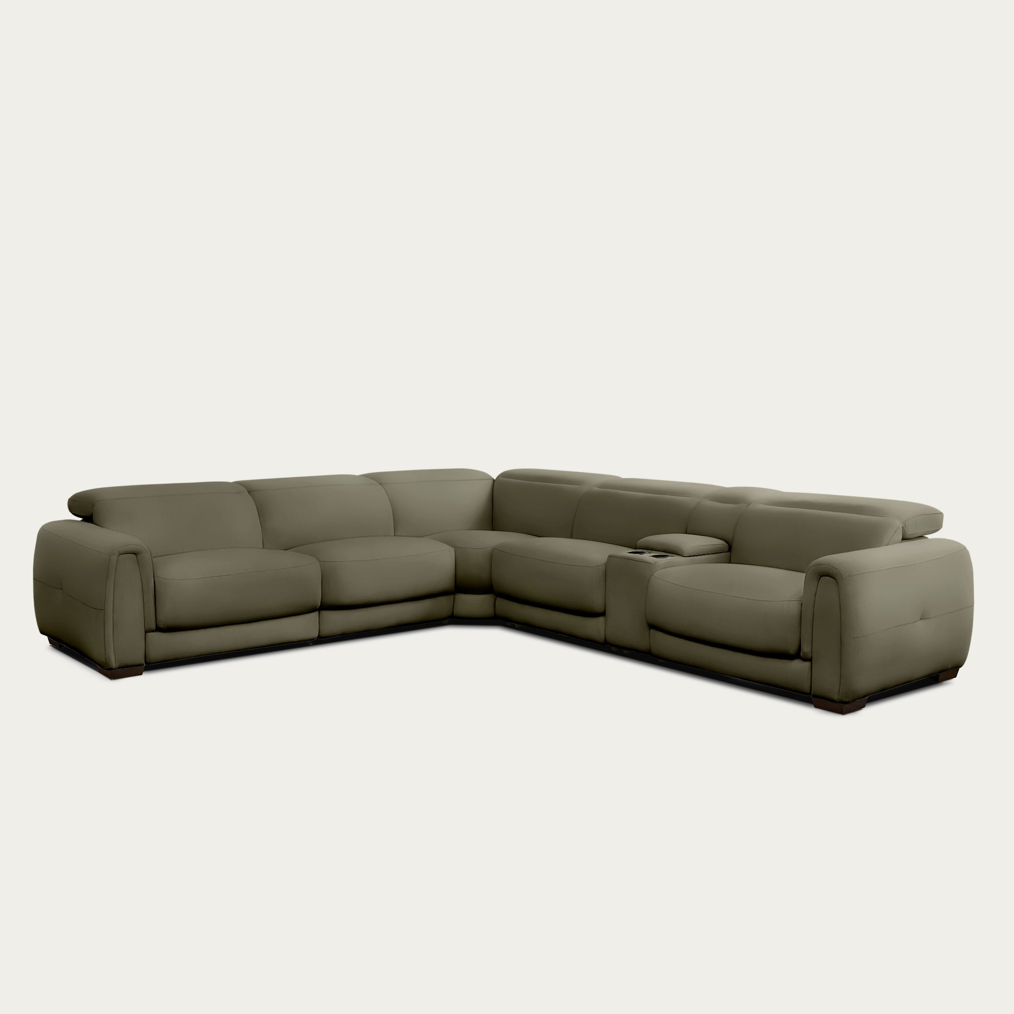 Jovan 6-Piece Modern Reclining Sectional Sofa, Leather