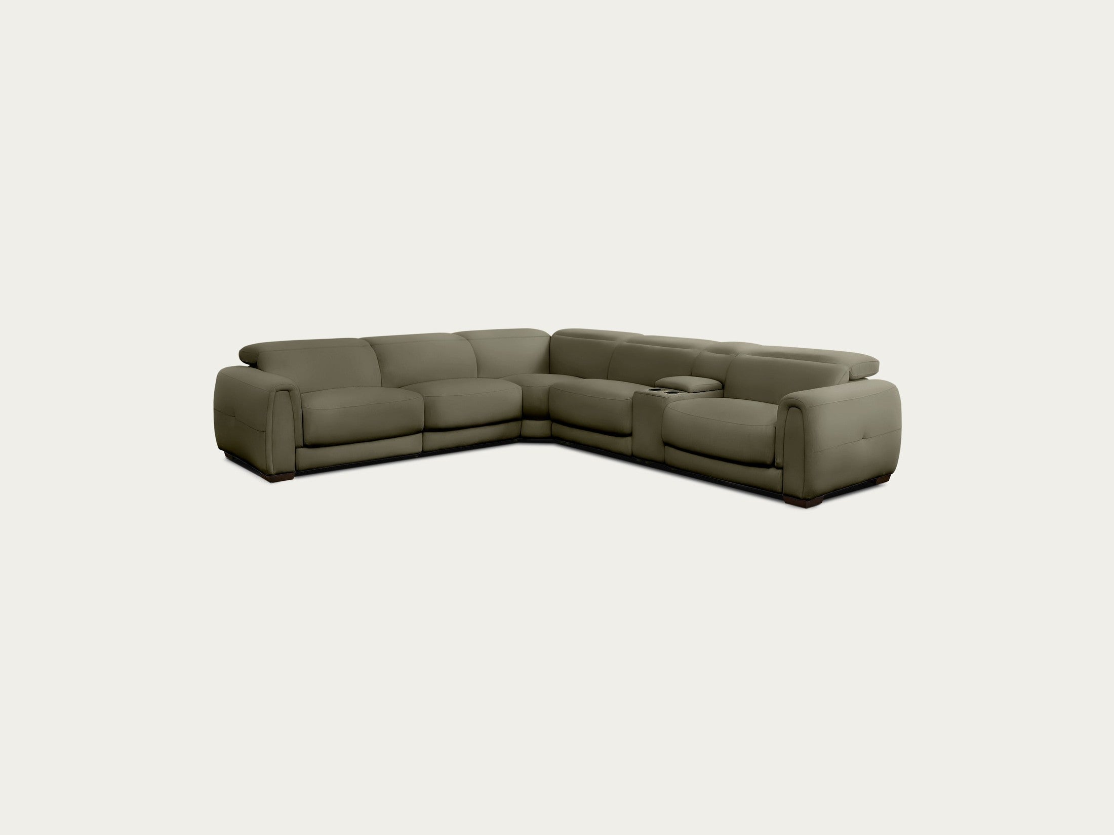 Jovan 6-Piece Modern Reclining Sectional Sofa, Leather