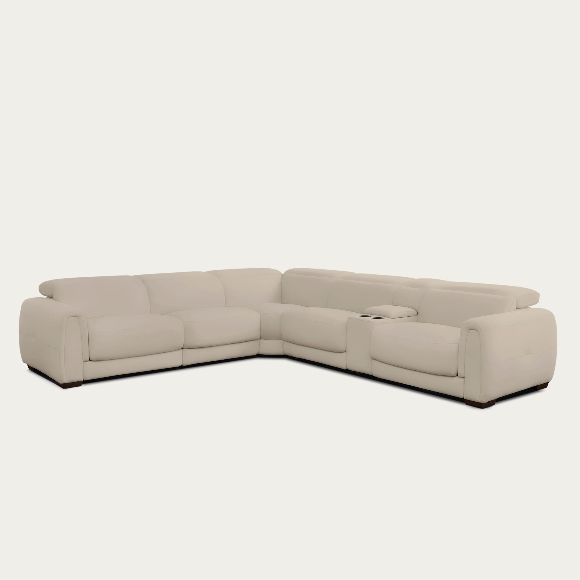 Jovan 6-Piece Modern Reclining Sectional Sofa, Leather