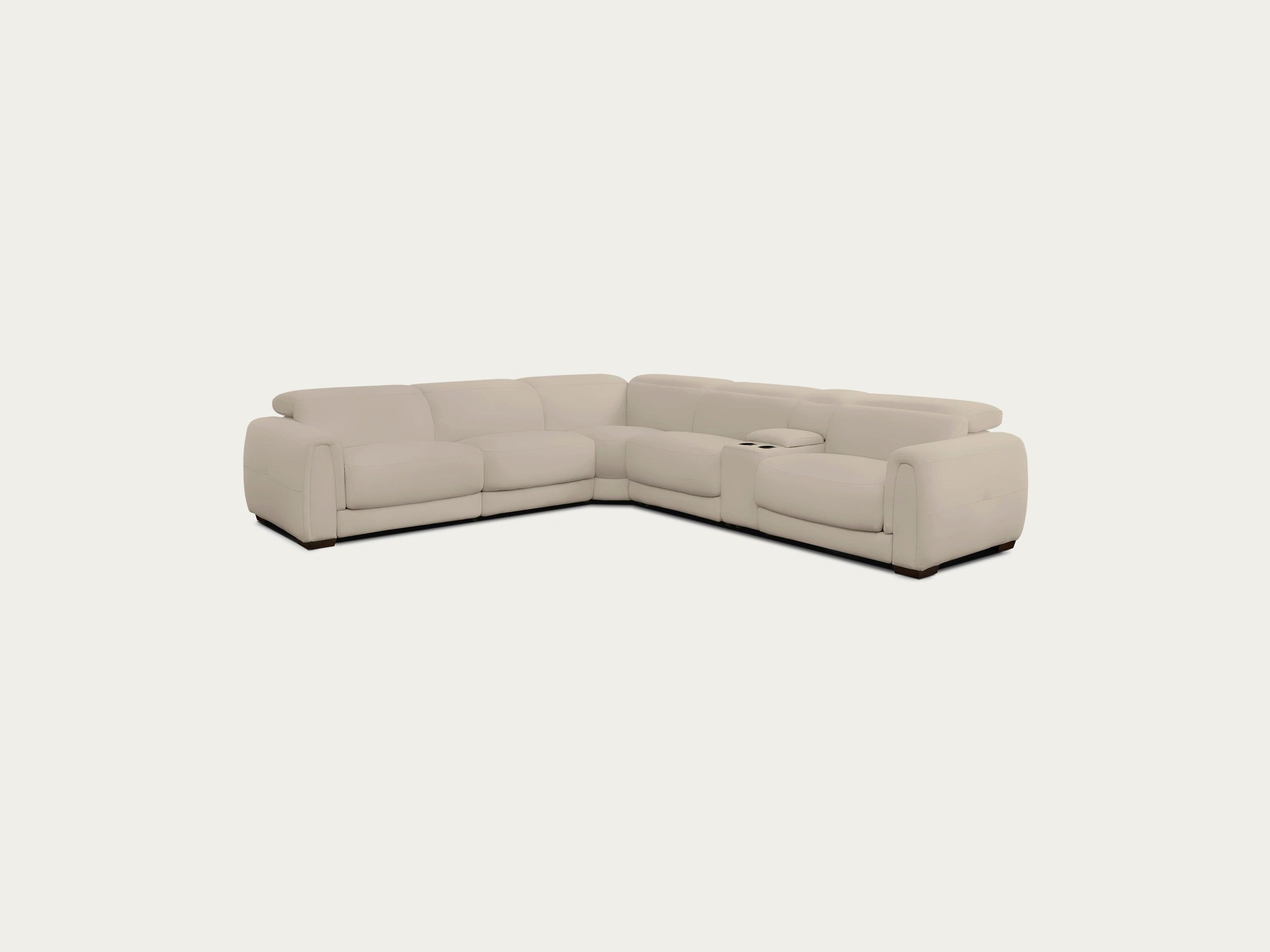 Jovan 6-Piece Modern Reclining Sectional Sofa, Leather