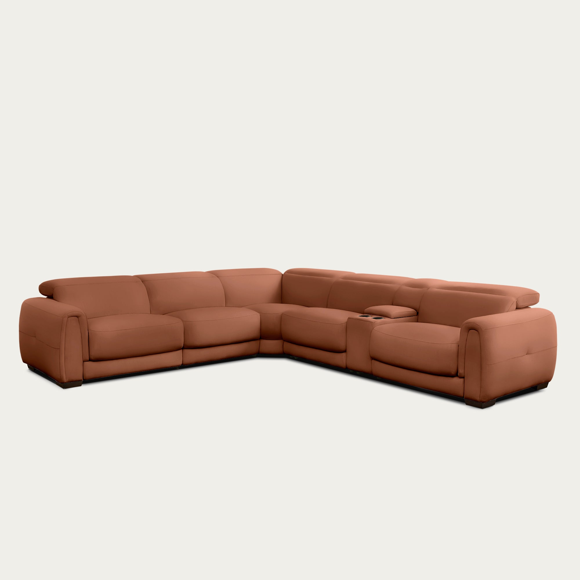Jovan 6-Piece Modern Reclining Sectional Sofa, Leather