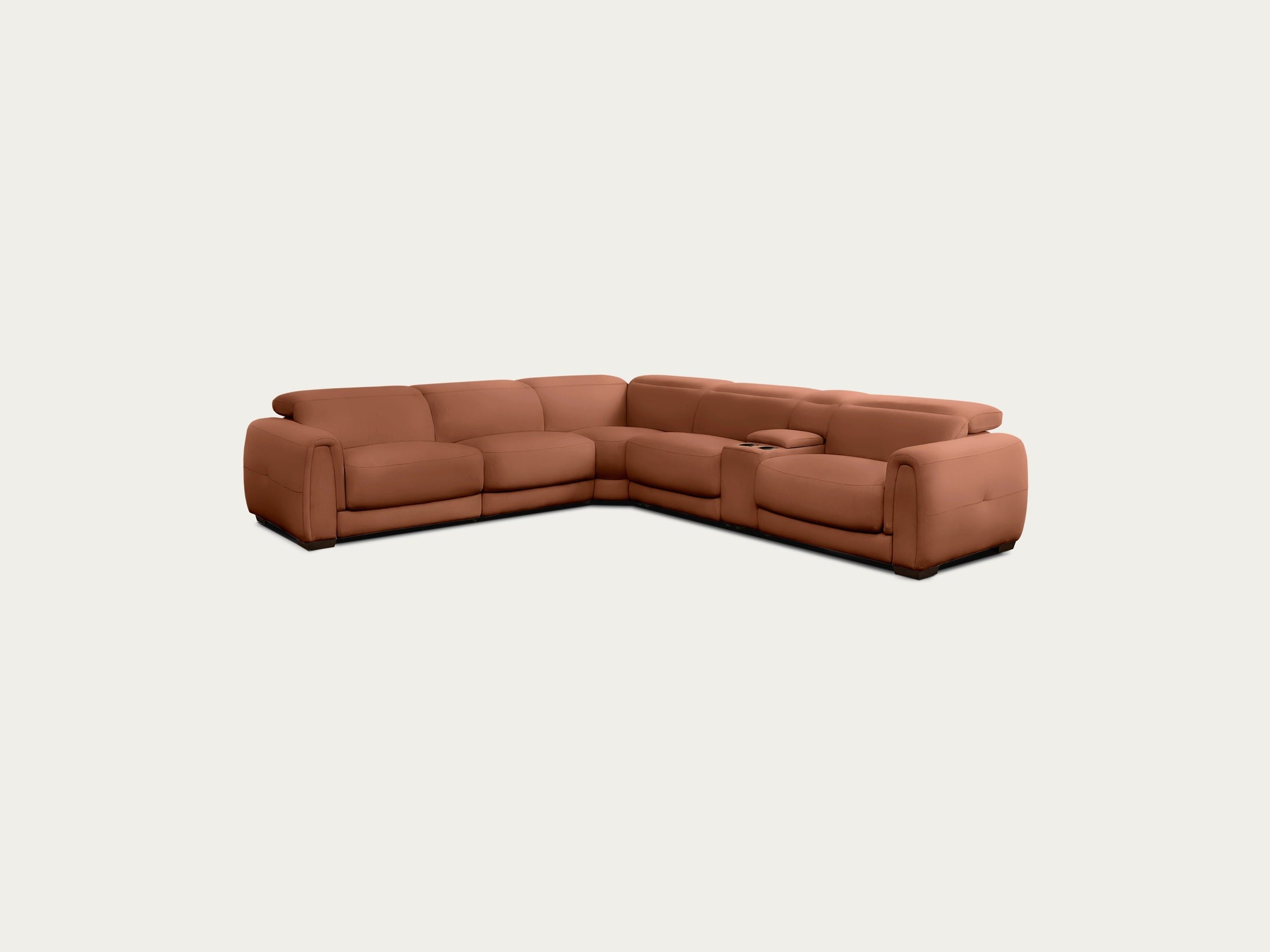 Jovan 6-Piece Modern Reclining Sectional Sofa, Leather