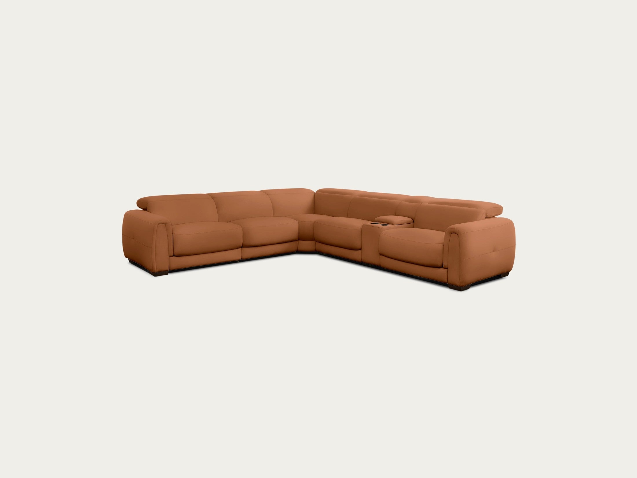 Jovan 6-Piece Modern Reclining Sectional Sofa, Leather