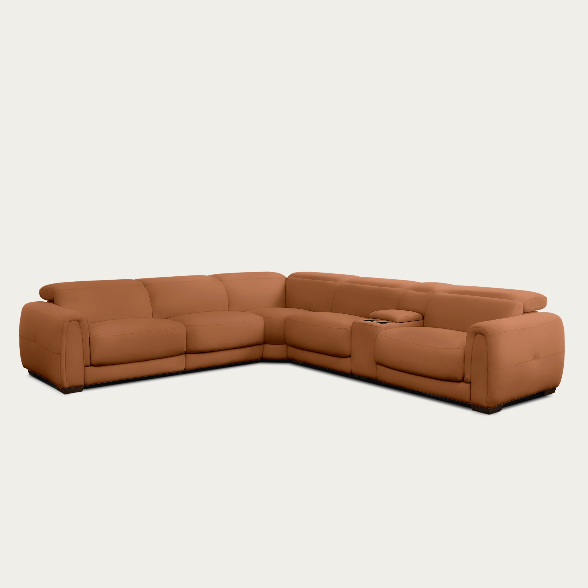 Jovan 6-Piece Modern Reclining Sectional Sofa, Leather