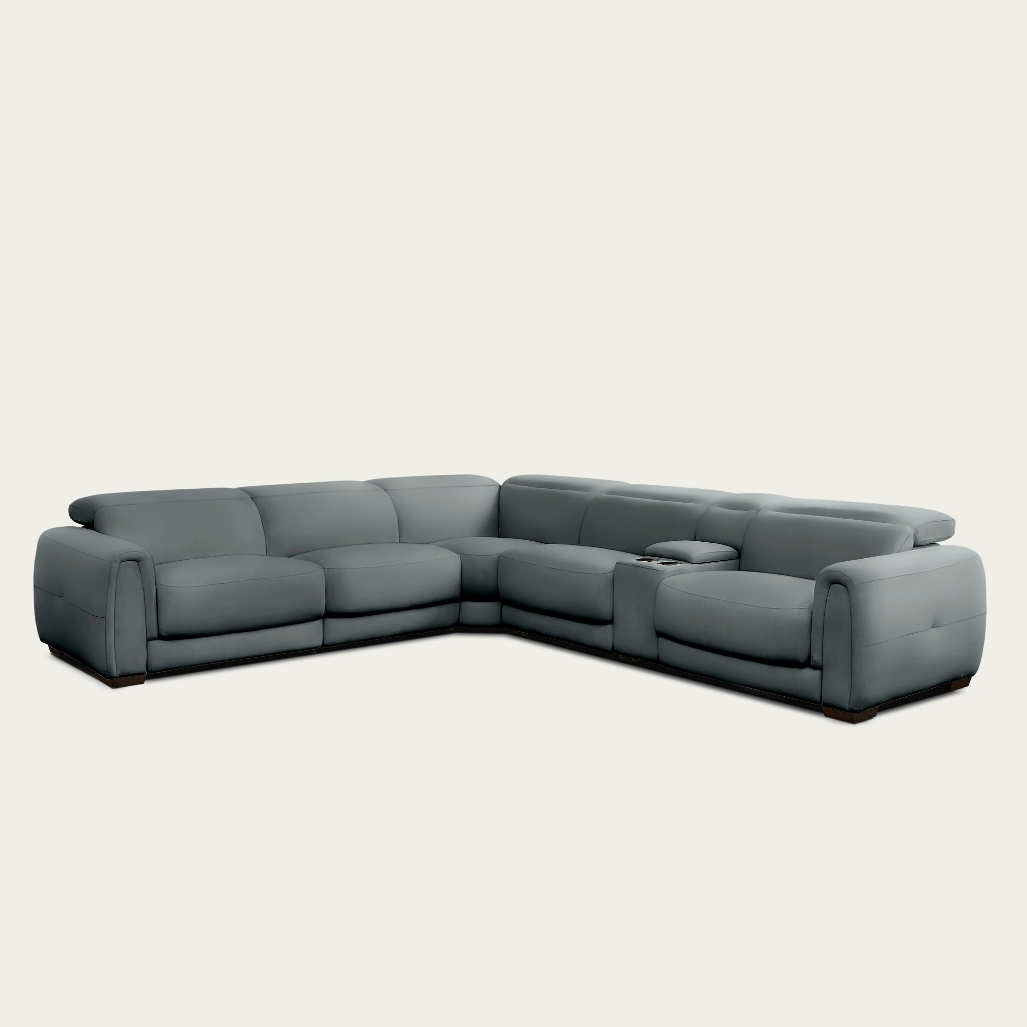 Jovan 6-Piece Modern Reclining Sectional Sofa, Leather