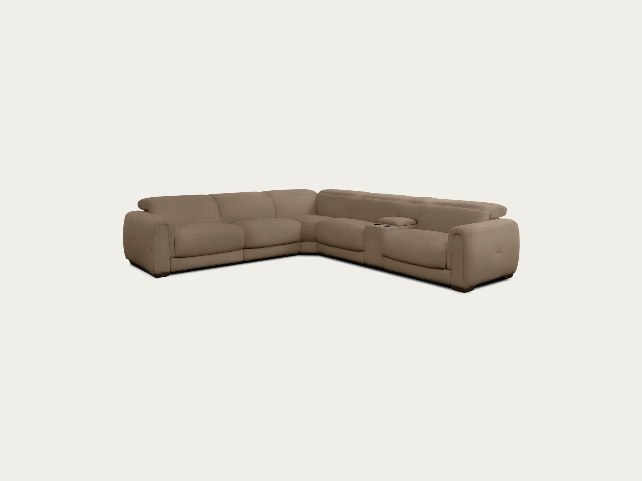 Jovan 6-Piece Modern Reclining Sectional Sofa, Leather