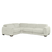 Jovan sectional sofa in a light gray color on a white background
