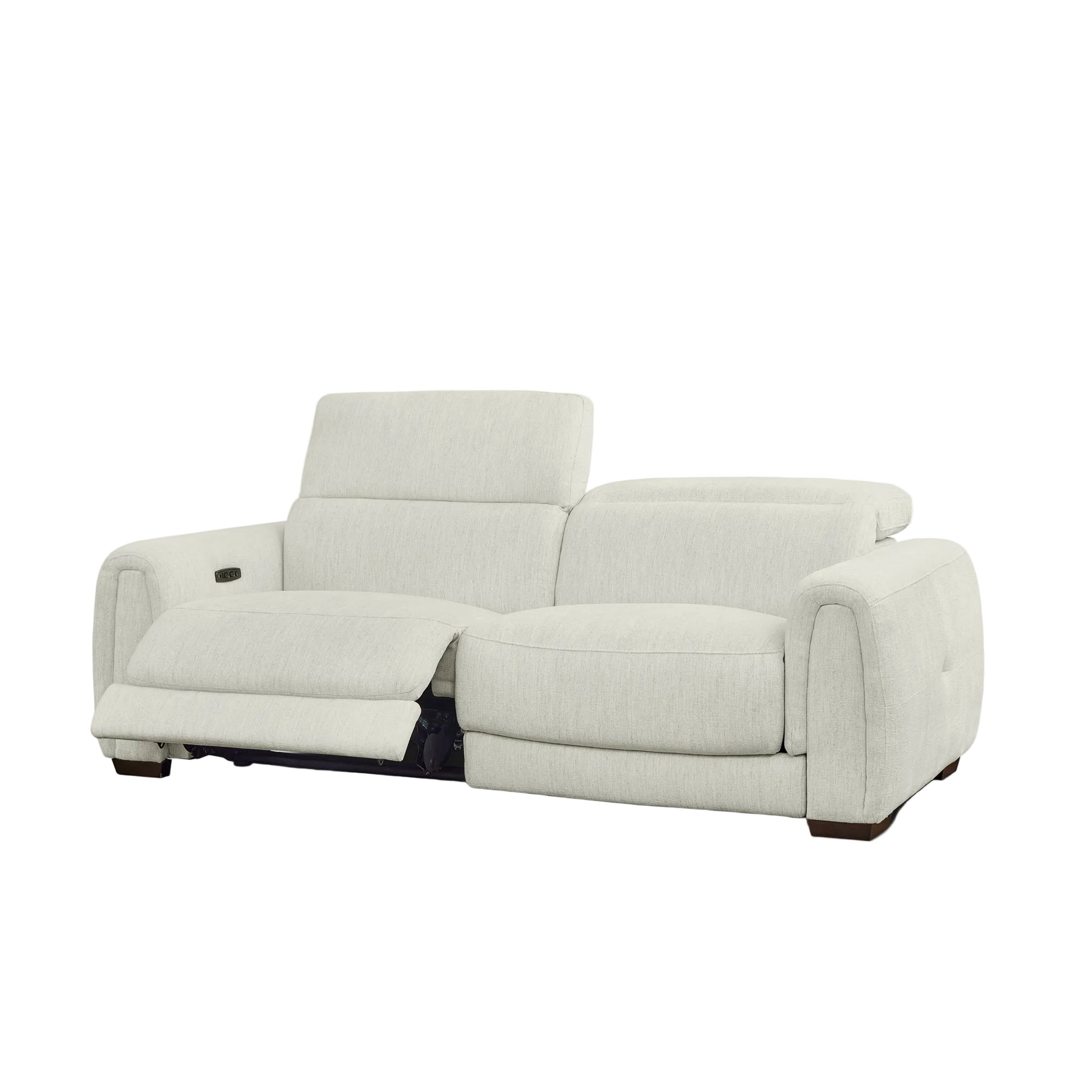 Jovan loveseat with reclining feature on a white background