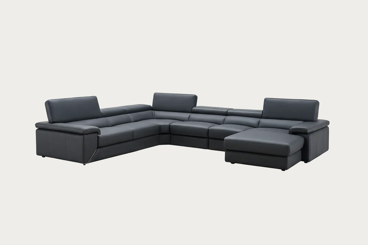 The Kobe blue-grey sectional sofa by J&M Furniture