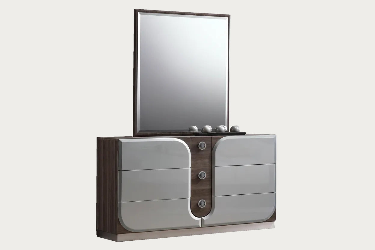 London dresser with mirror and drawers on a white background