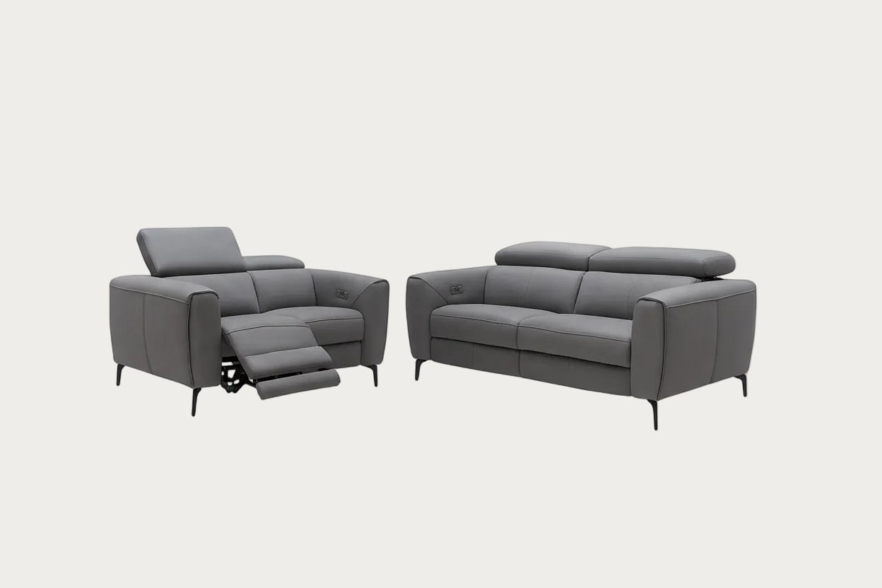 Lorenzo Sofa Set in Grey Fabric
