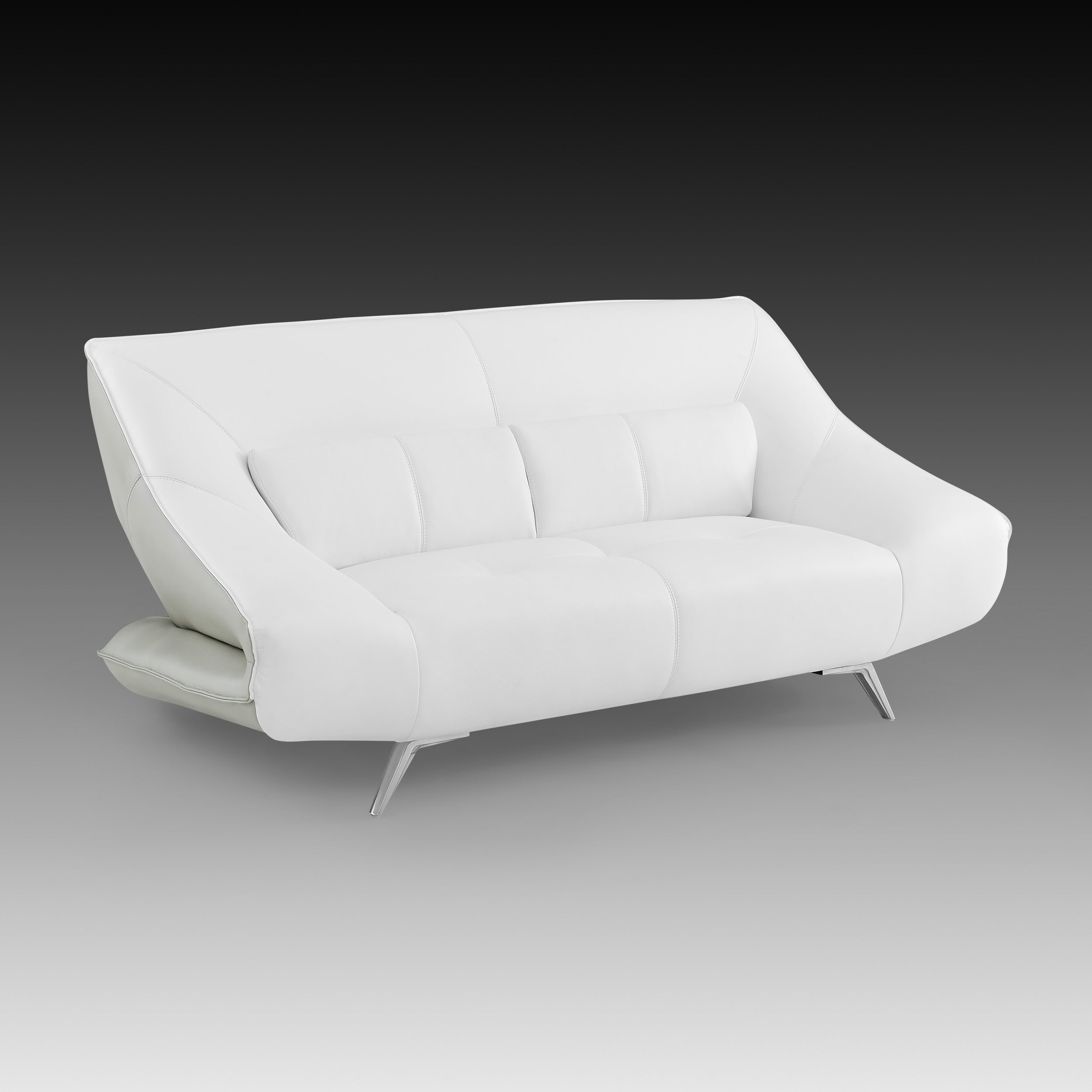 Creative Furniture Madrid Loveseat in White Leather