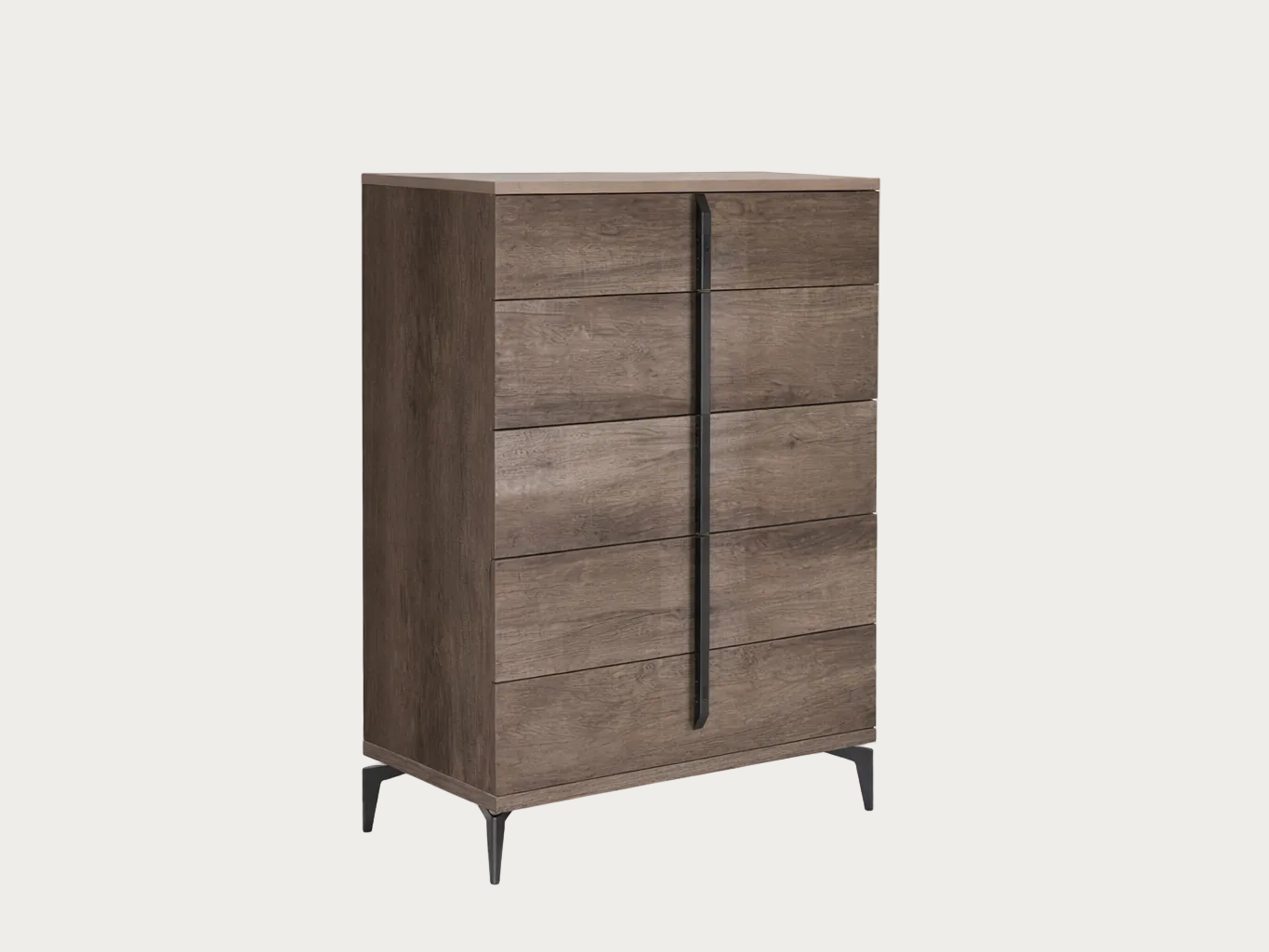 Matera wooden dresser with multiple drawers on a white background