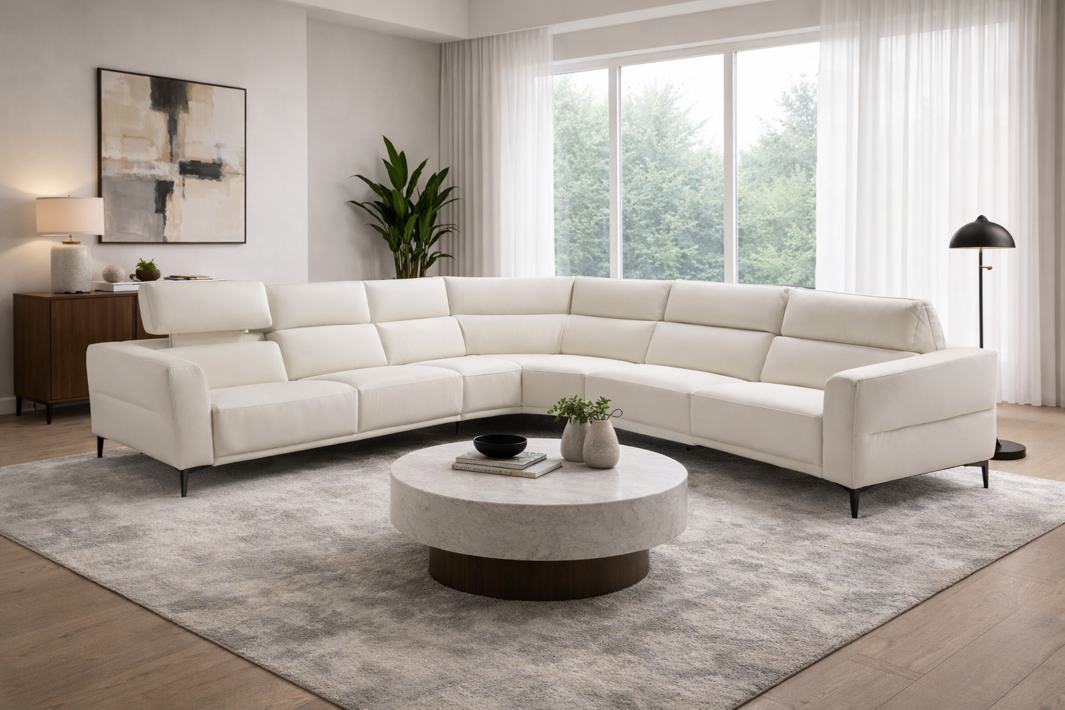 Mimi Leather Sectional with Recliners