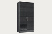 Montecarlo 2-Door dark grey wardrobe with swinging doors on a white background.