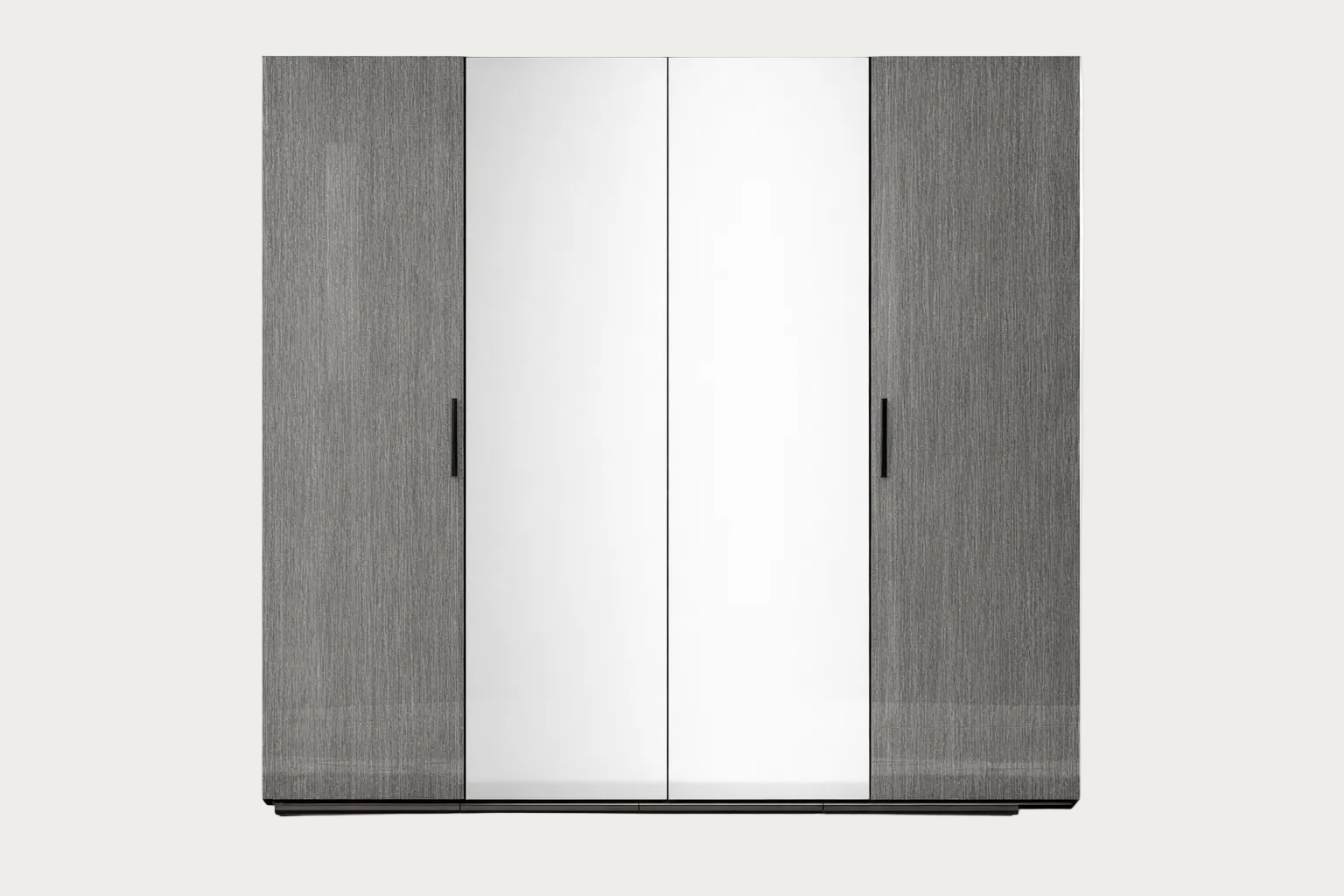 Novecento 4-door wardrobe with two mirrored doors.