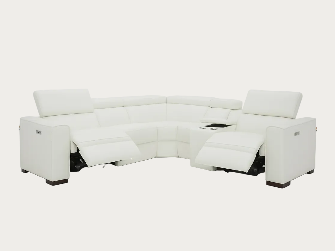 Picasso white sectional sofa on a white background.
