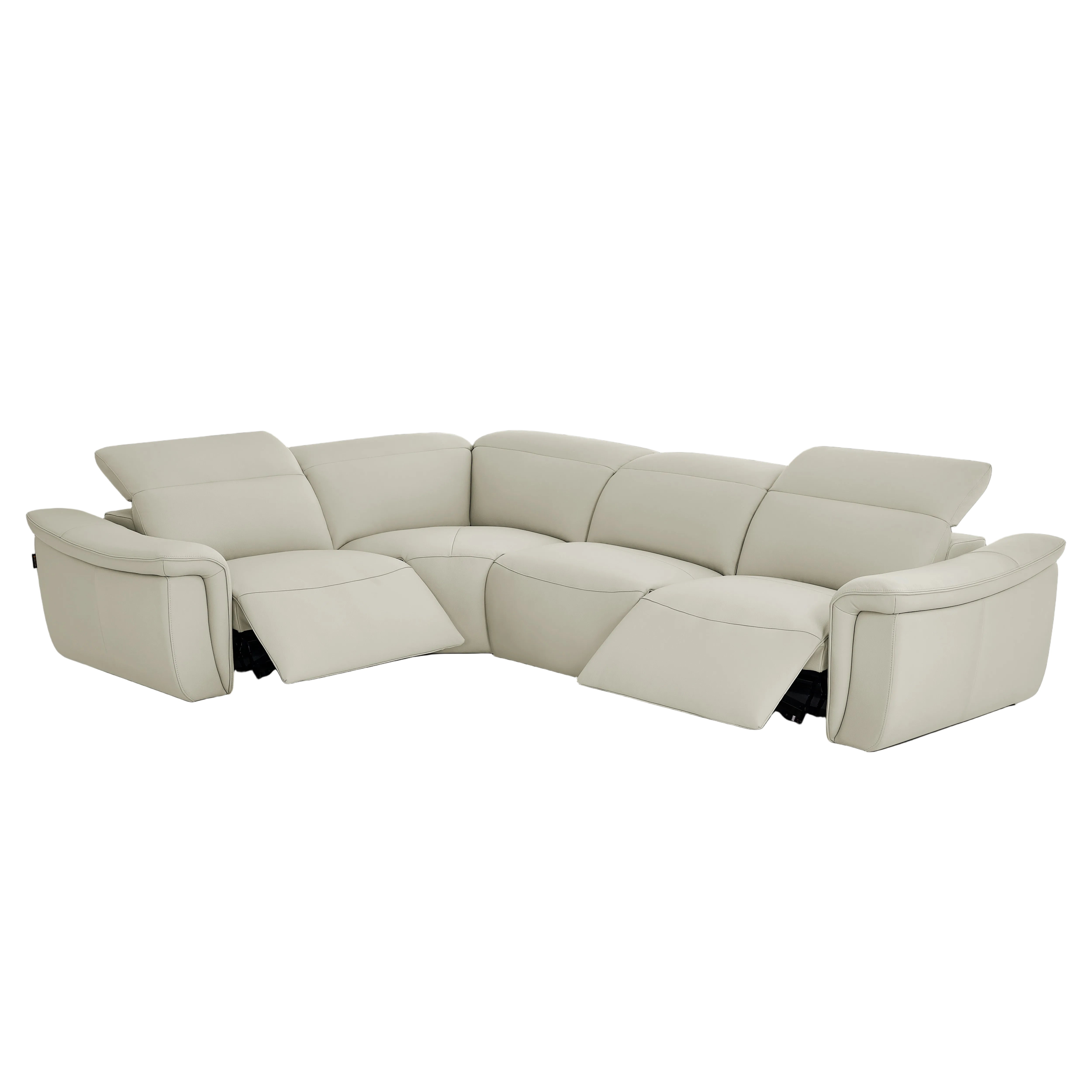 Vanessa 4-piece beige sectional sofa on a gray background