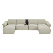 Vanessa beige sectional sofa on a gray background