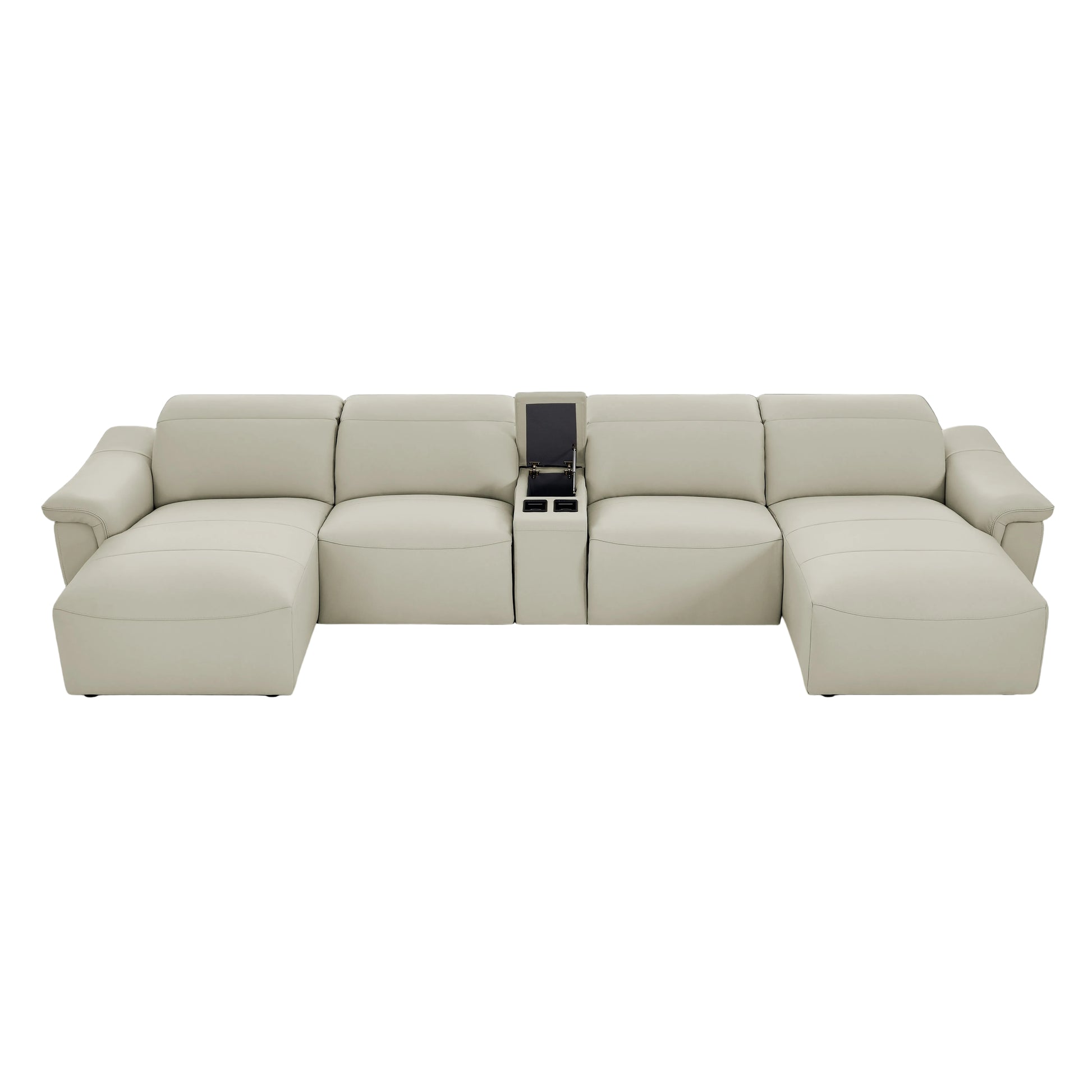 Vanessa beige sectional sofa on a gray background
