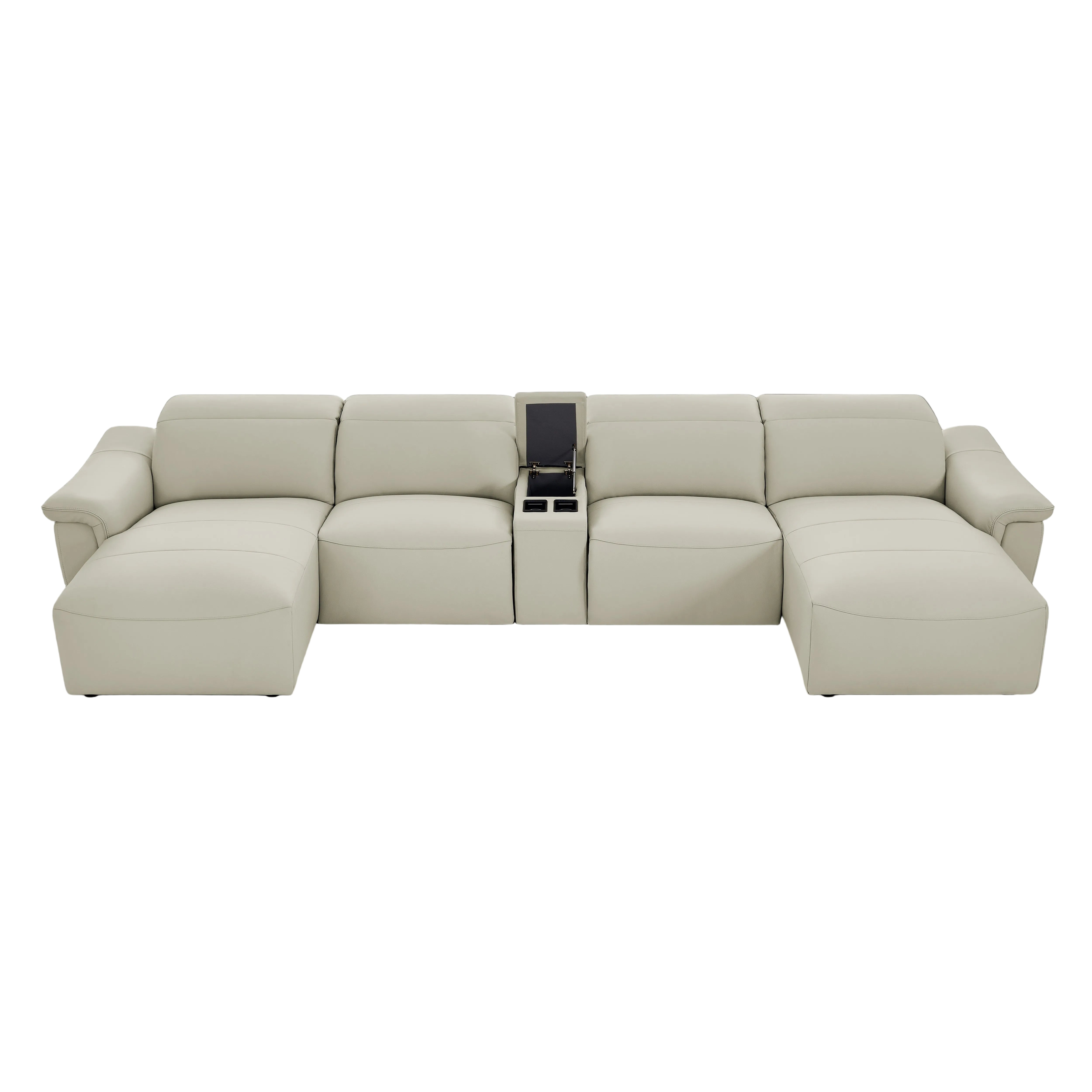 Vanessa beige sectional sofa on a gray background