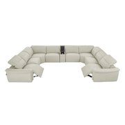 Vanessa 9-pc beige sectional sofa on a white background.